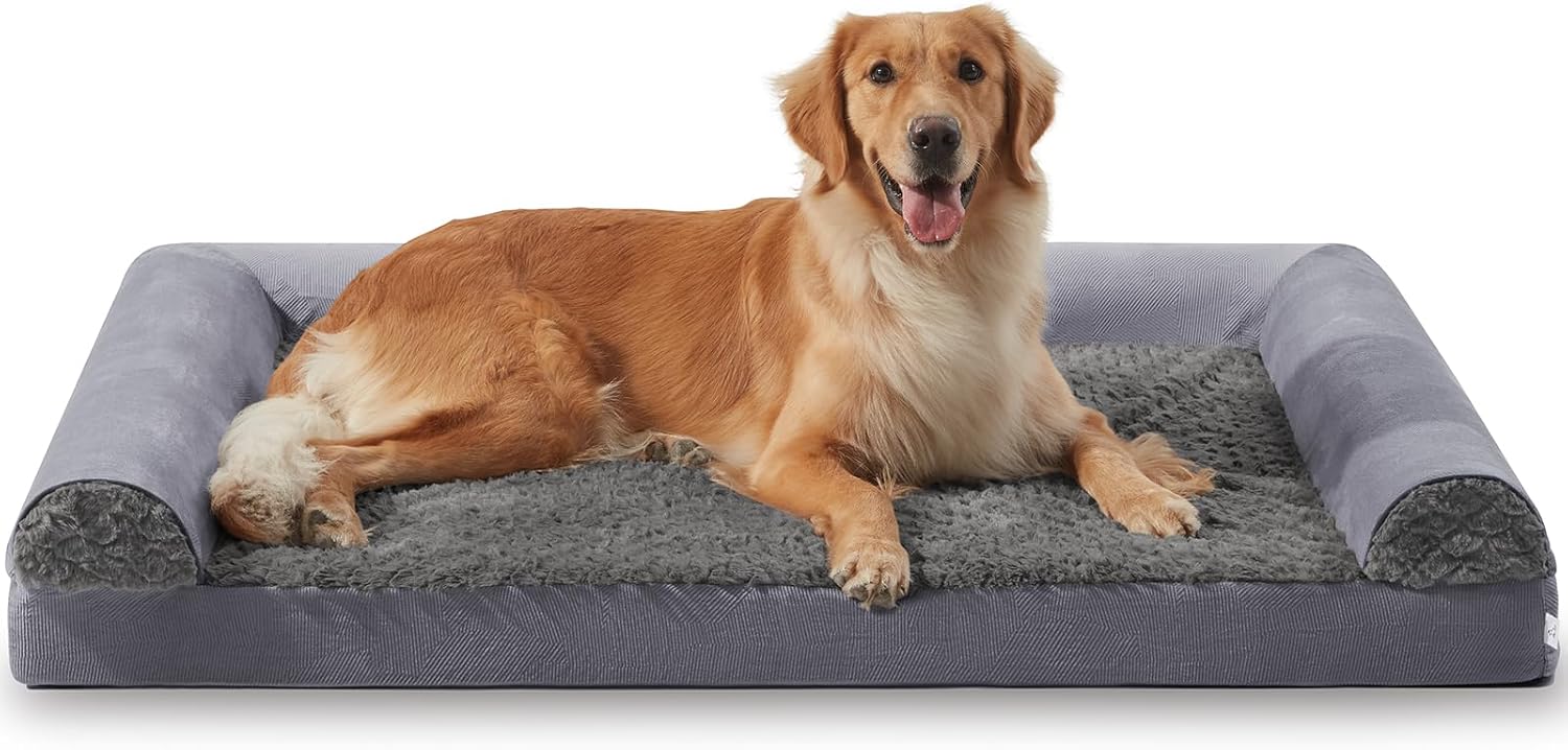 FURTIME Large Dog Bed(89 x 64cm), Orthopedic | PetNestUK
