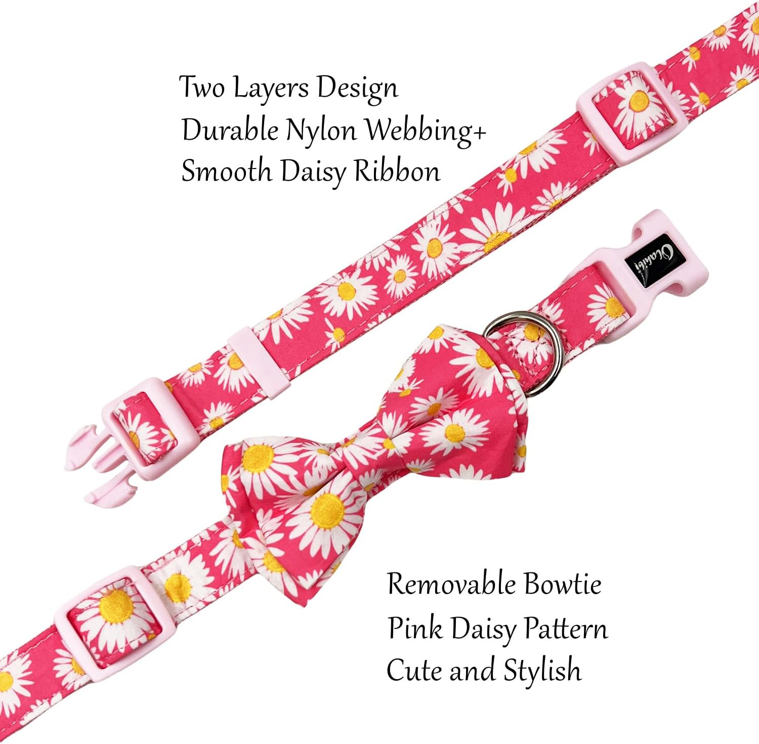 Olahibi Daisy Pattern Dog Collar and Leash | PetNestUK