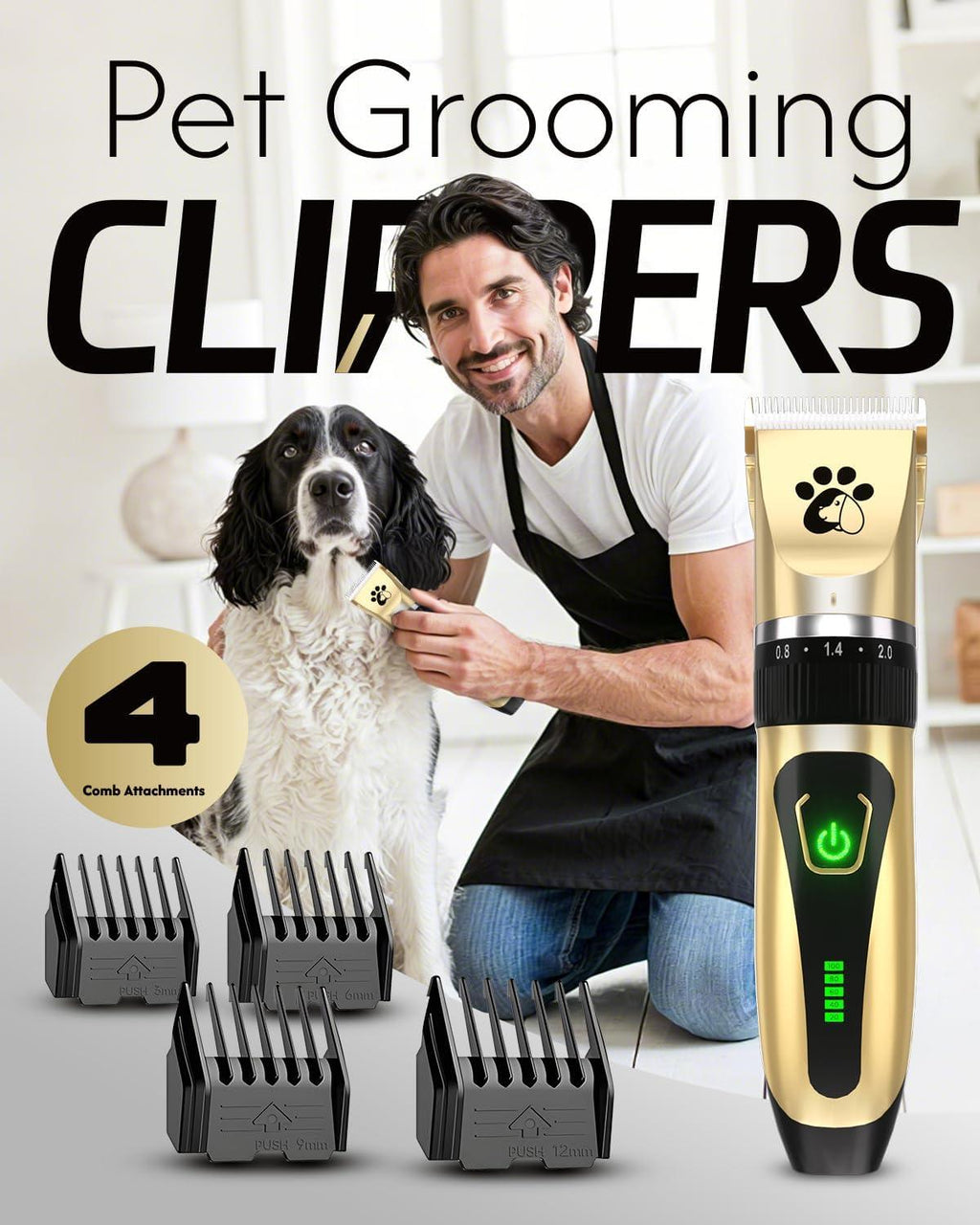 Dog Clippers Cordless, Professional Dog Trimmer, | PetNestUK