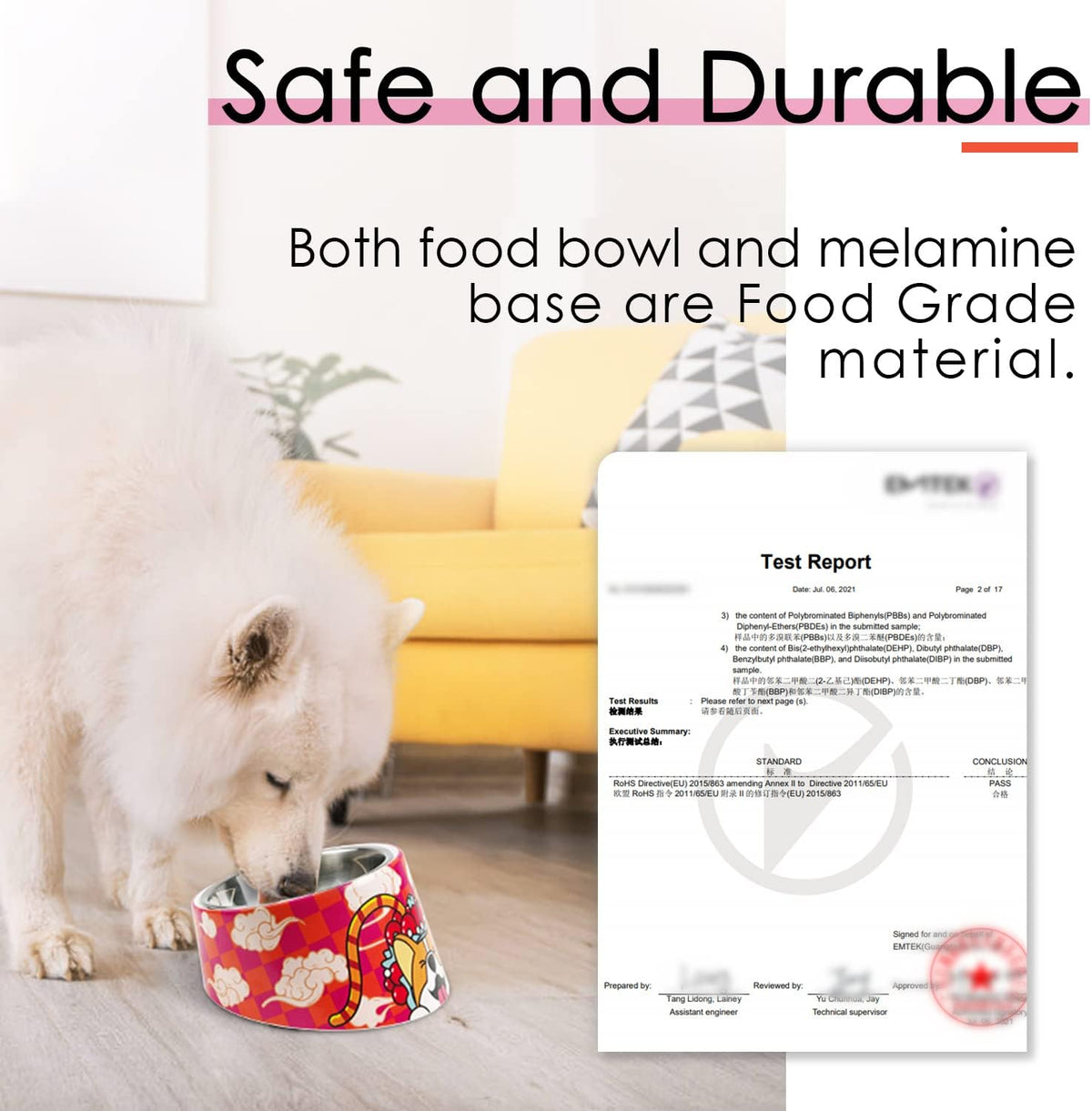 SuperDesign Slanted Stainless-Steel Pet Bowl