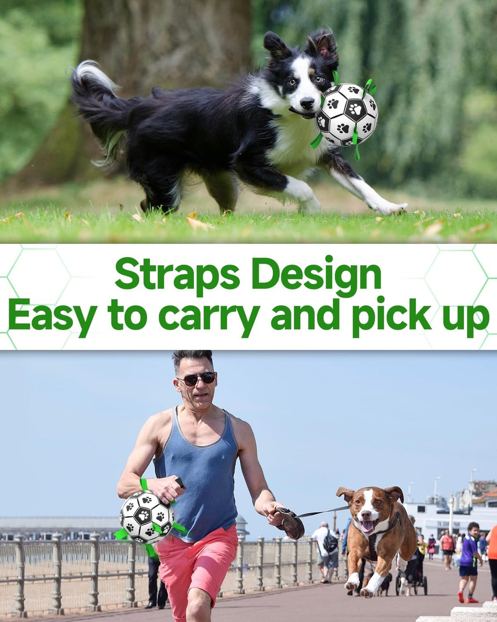 HETOO Interactive Dog Football Toys with Grab | PetNestUK