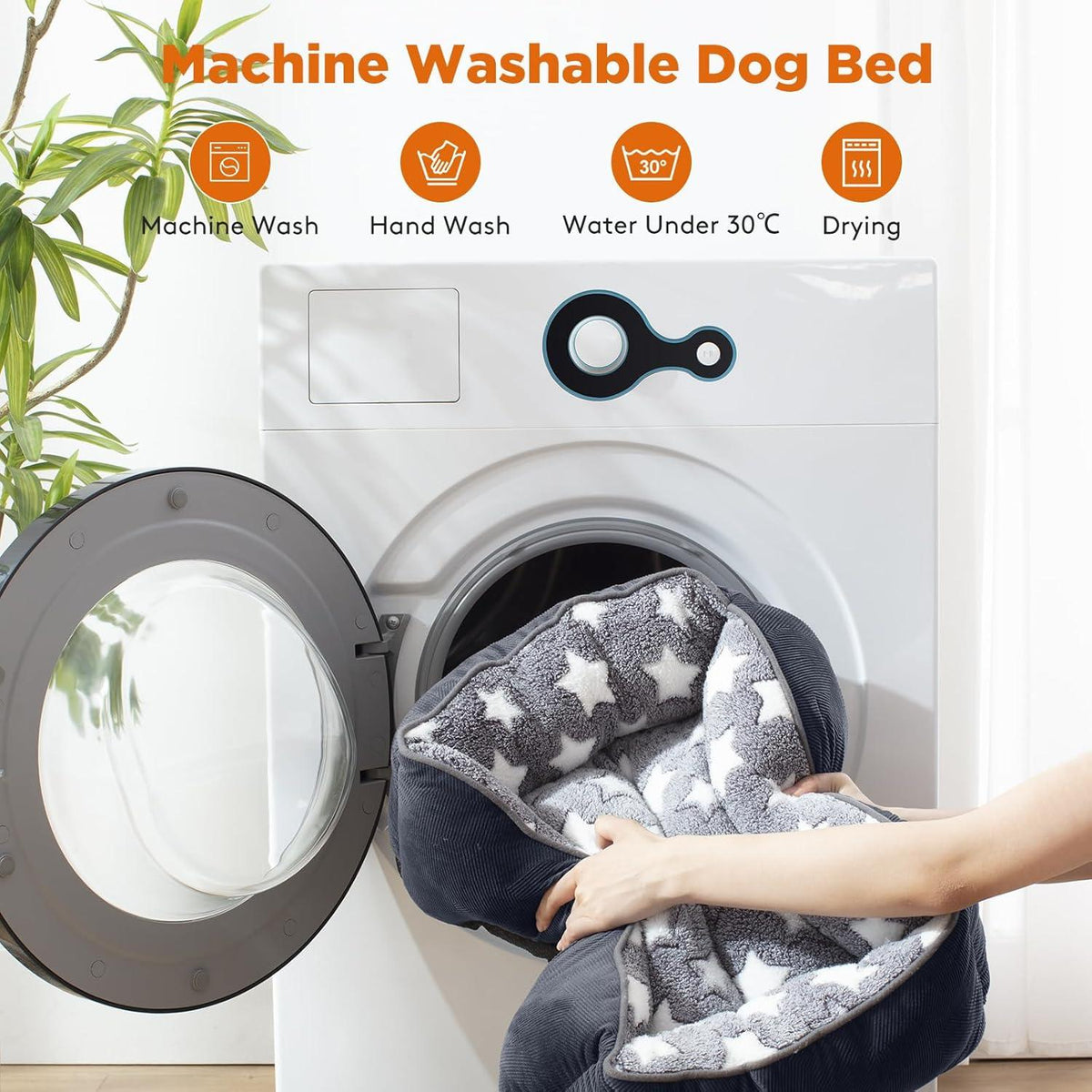 MIXJOY Washable Plush Dog Bed