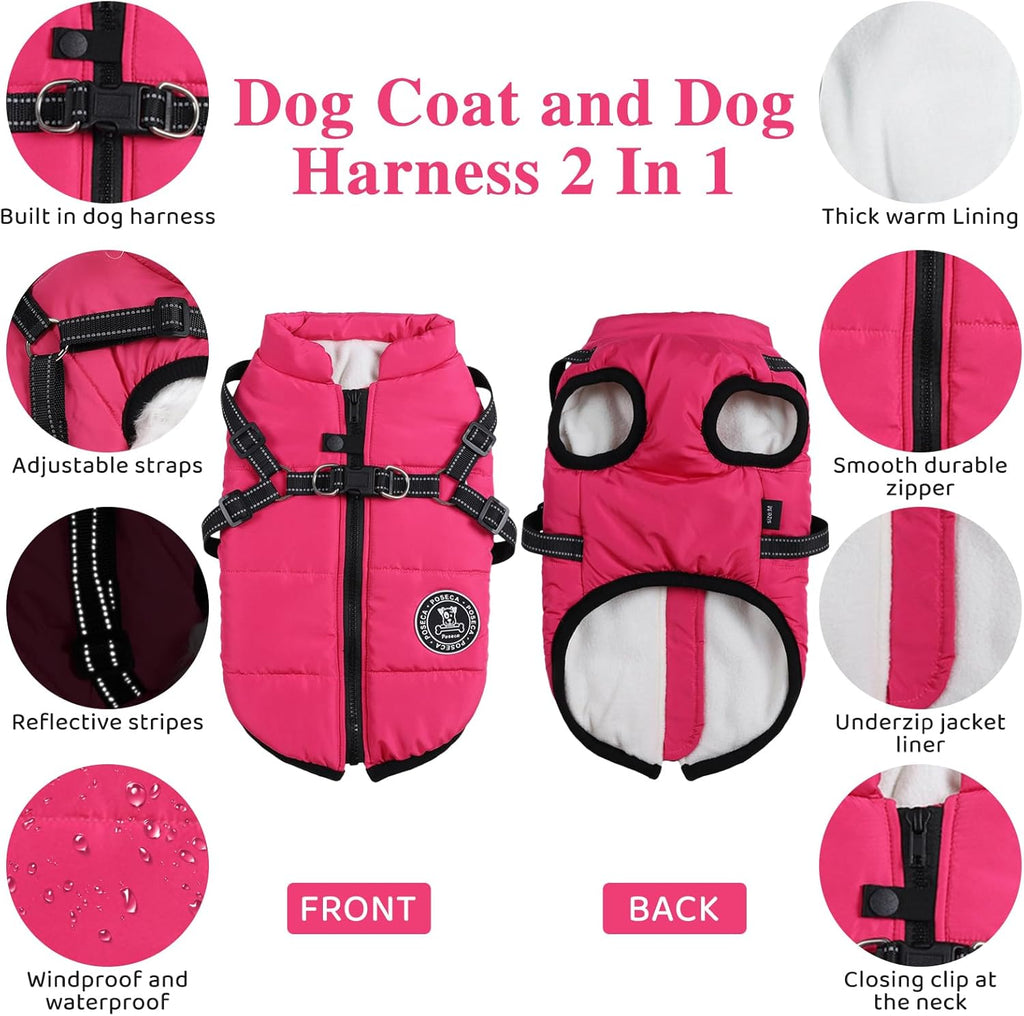 Poseca Dog Coat with Harness Attachment
