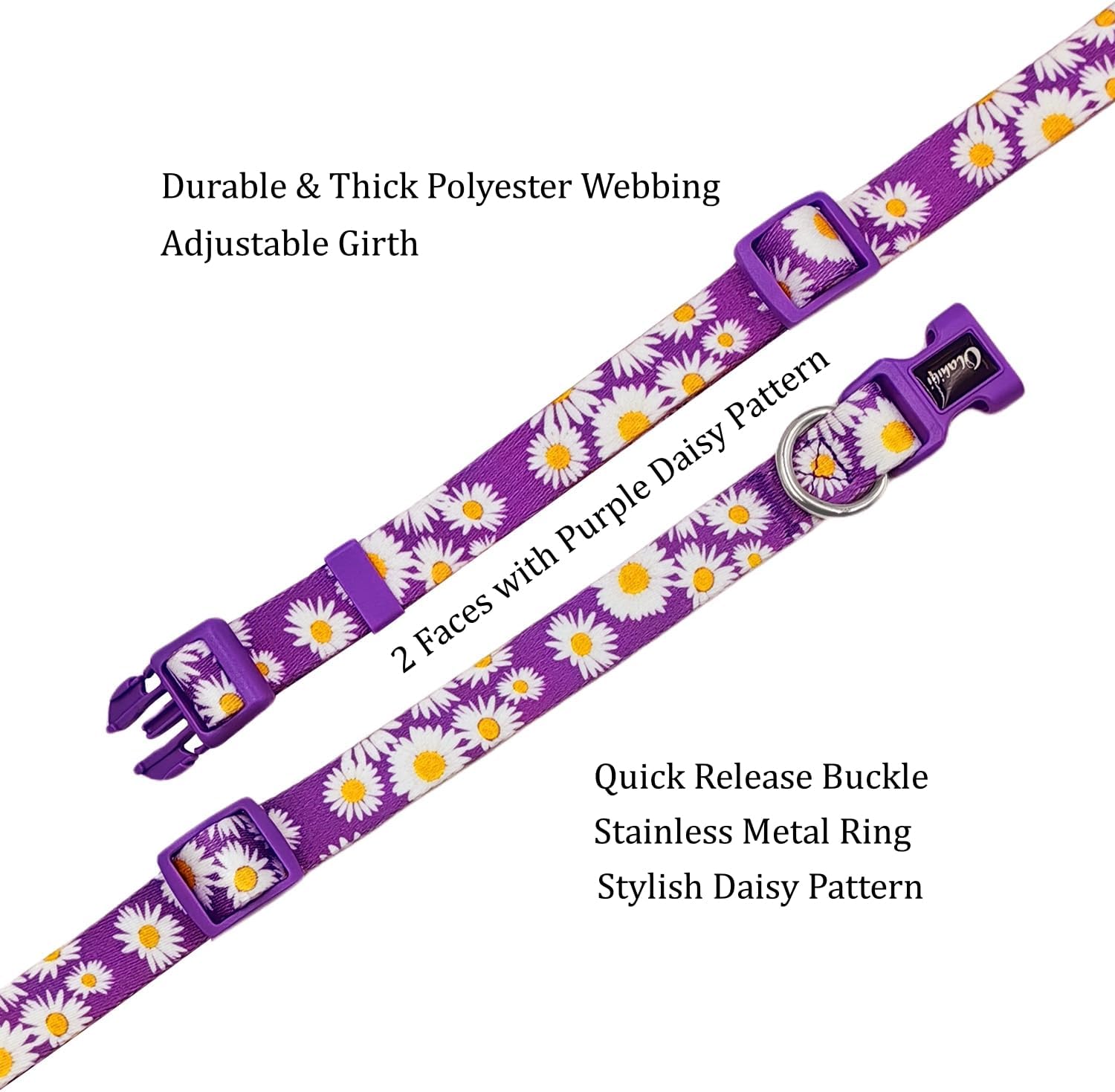 Olahibi Daisy Pattern Dog Collar and Leash | PetNestUK