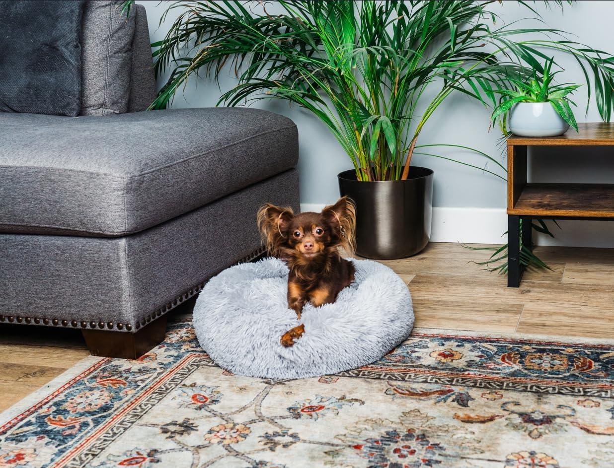 Woof & Whiskers Donut Beds For Dogs Grey Dog Bed | PetNestUK