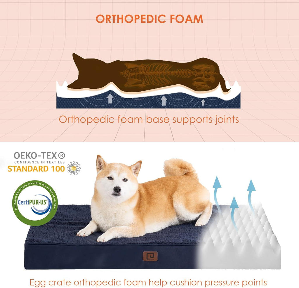 EHEYCIGA Foam Dog Mattress with Removable Cover