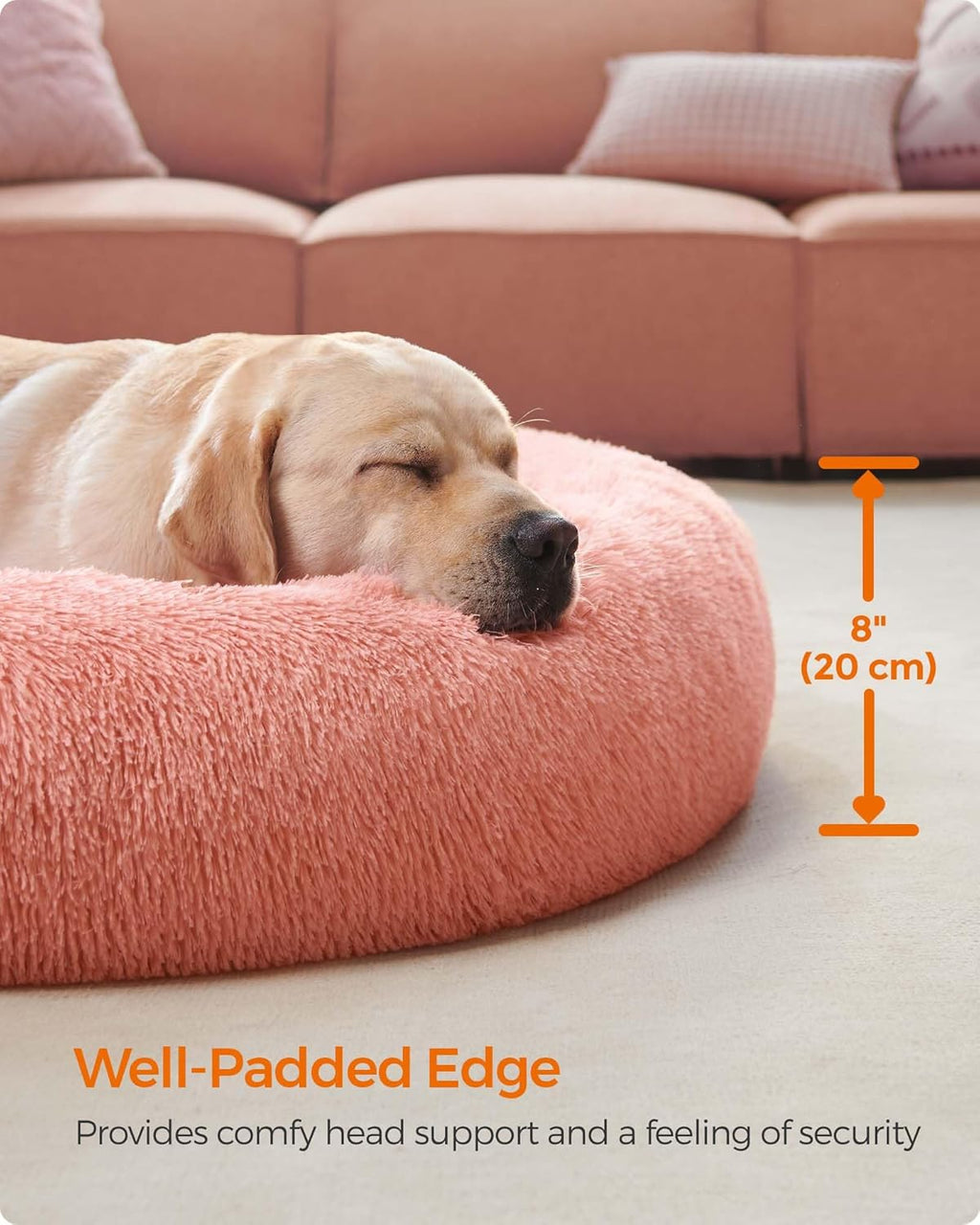 Feandrea Plush Donut Pet Bed with Centre Cushion