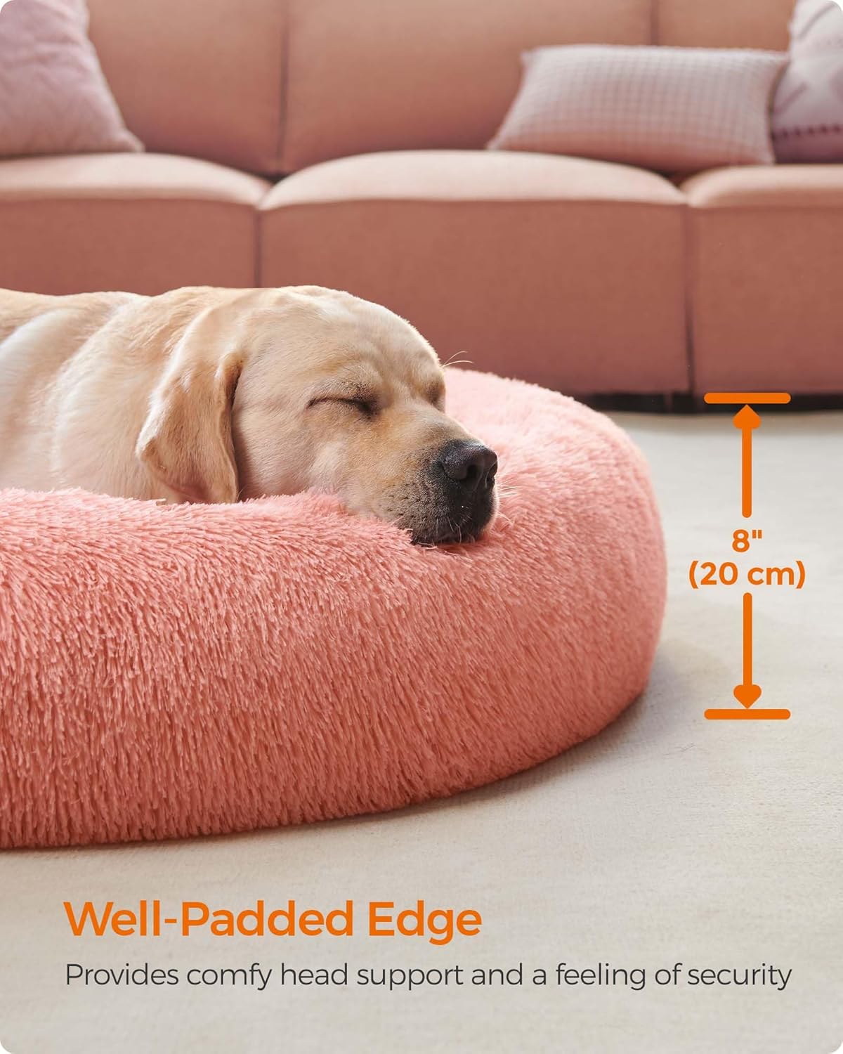 Feandrea Plush Donut Pet Bed with Centre Cushion