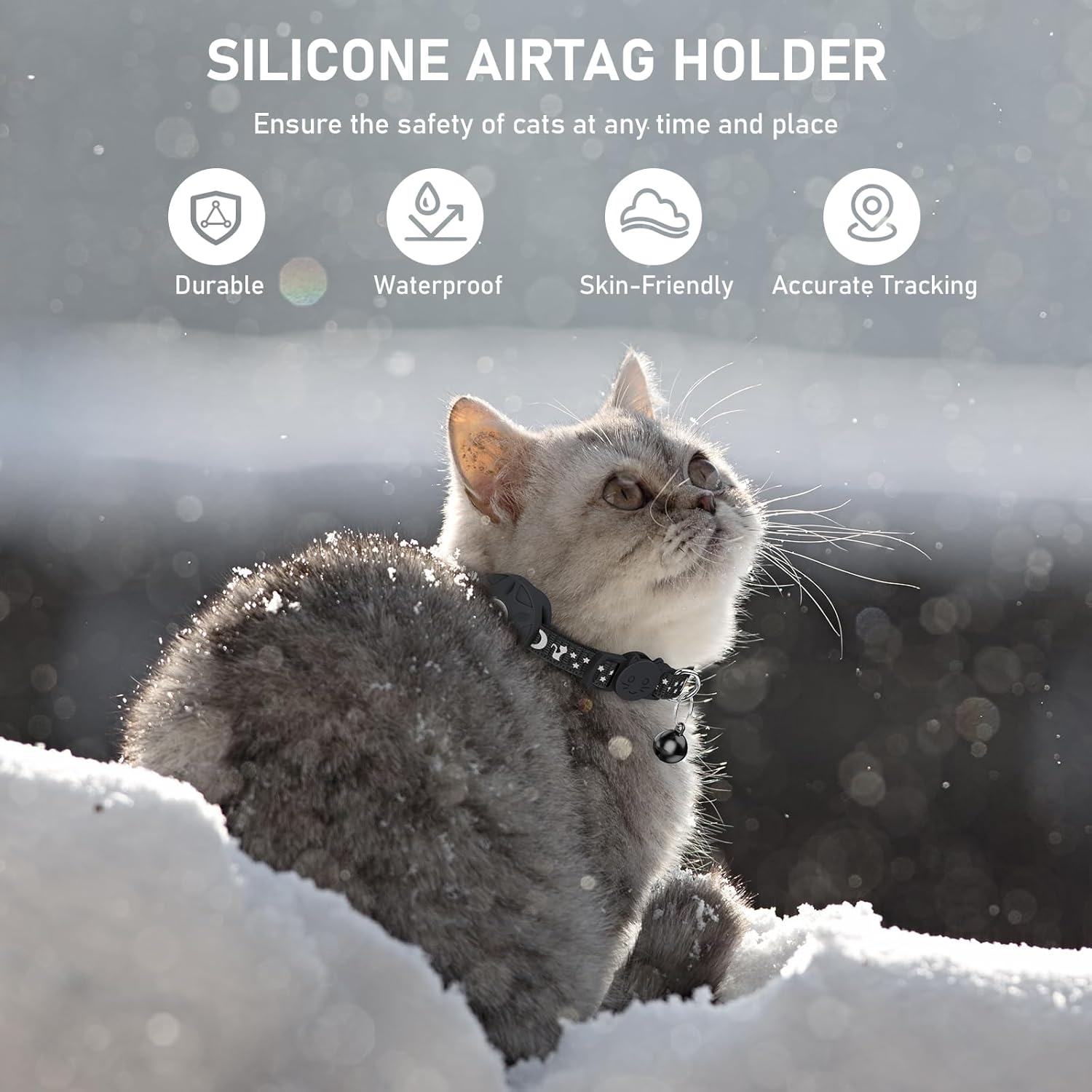 Simket Airtag Cat Collar, Refective Collar for | PetNestUK
