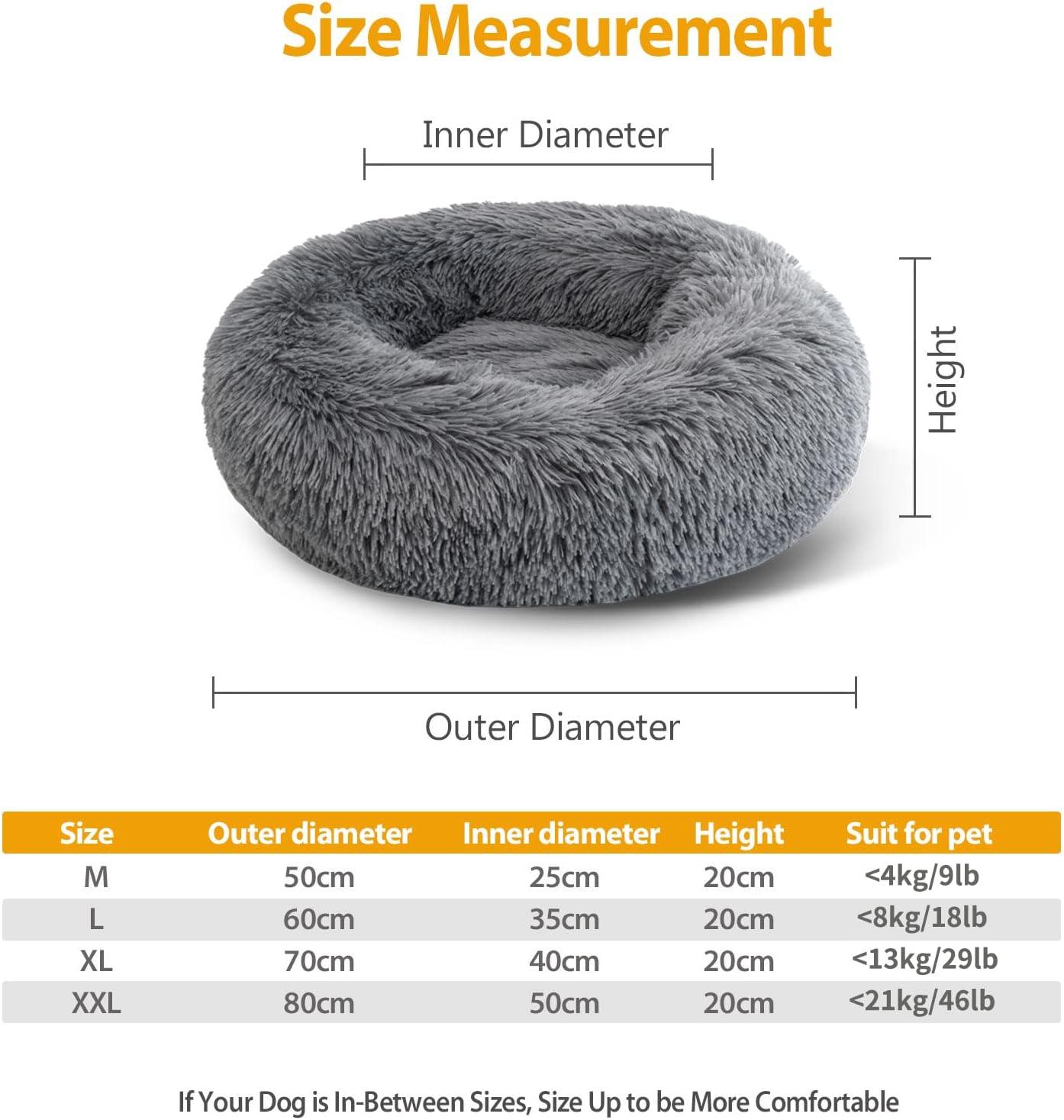 Enjamoy Plush Donut Dog Bed, Calming Round Dog | PetNestUK