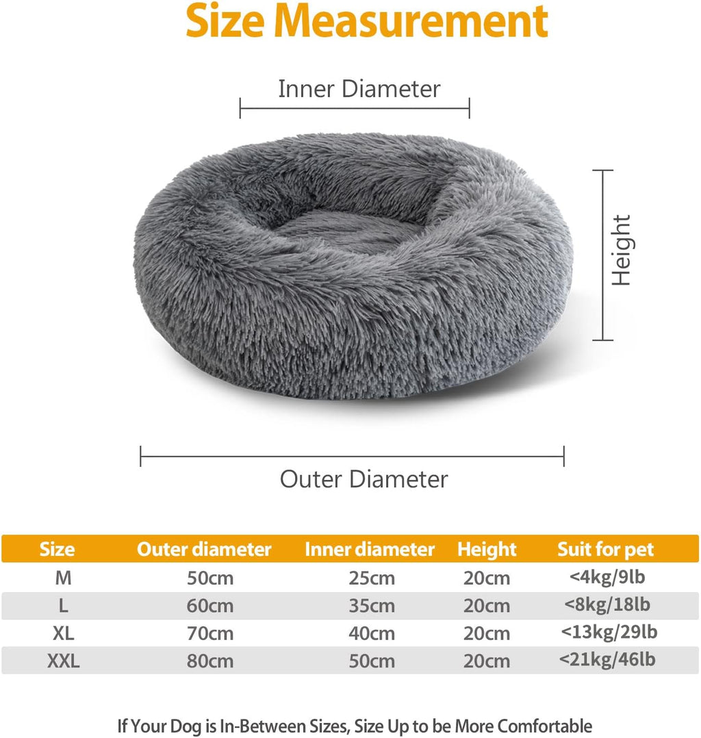 Enjamoy Plush Donut Dog Bed, Calming Round Dog | PetNestUK