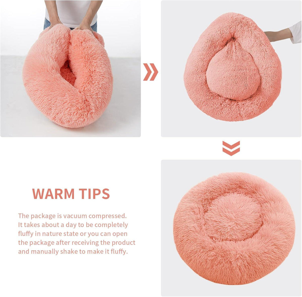 YOJOGEE Faux-Fur Donut Pet Bed