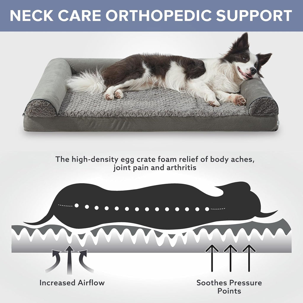 FURTIME Large Dog Bed(89 x 64cm), Orthopedic | PetNestUK