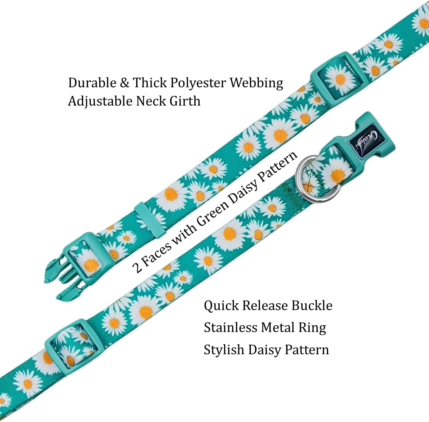 Olahibi Daisy Pattern Dog Collar and Leash | PetNestUK