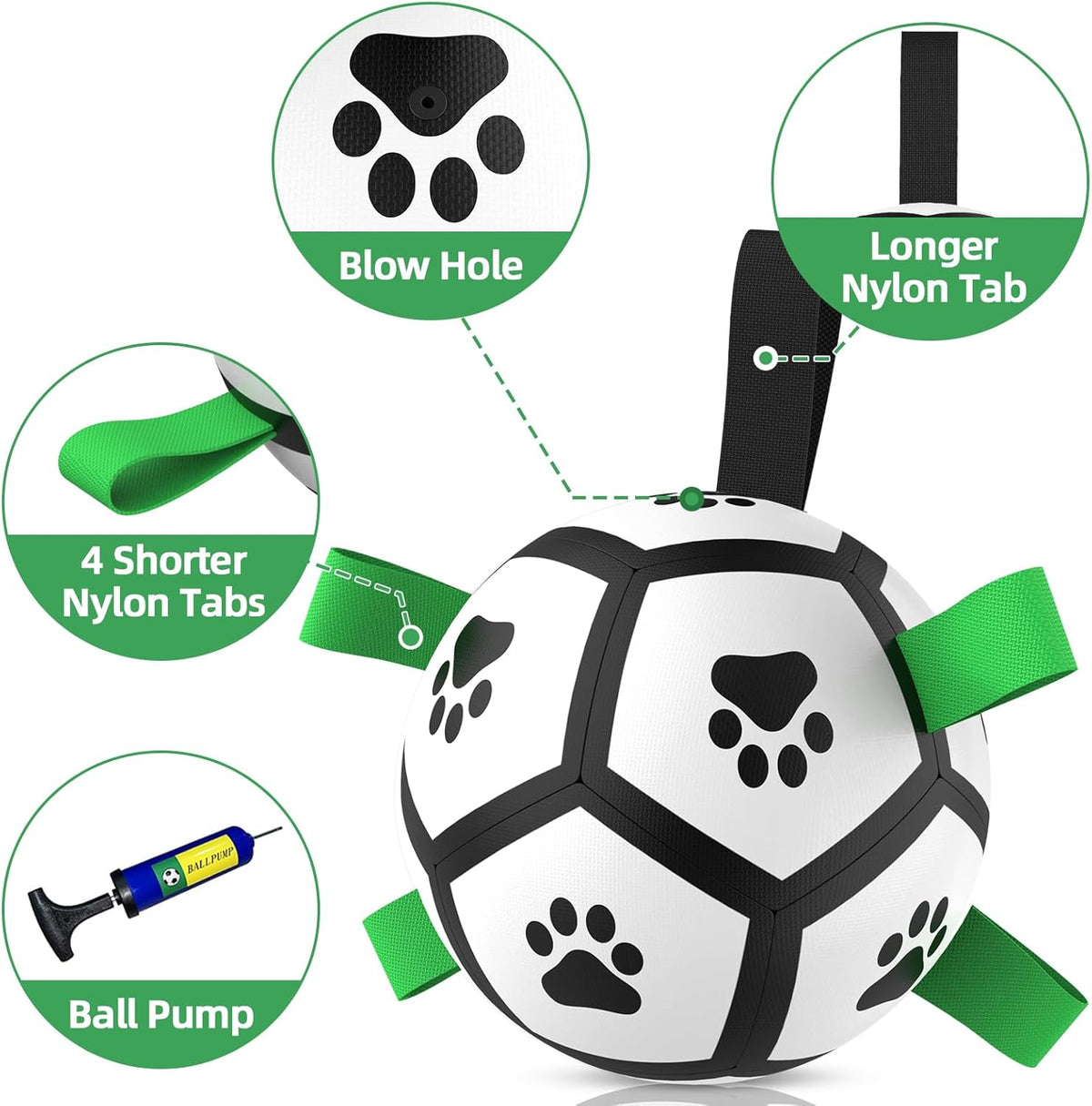HETOO Dog Football with Grab Tabs
