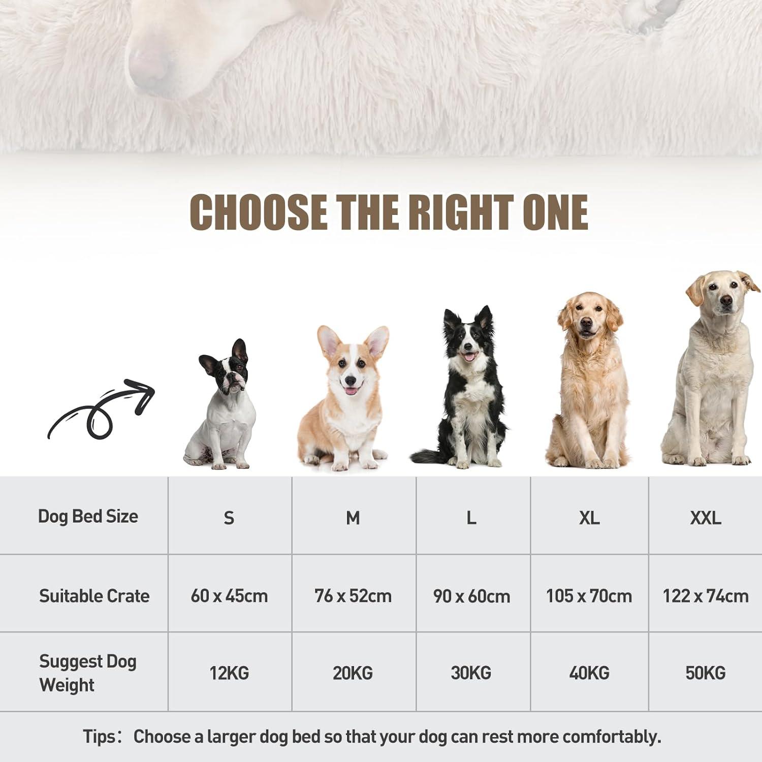 KSIIA Large Dog Bed Washable, Calming Dog Bed, | PetNestUK