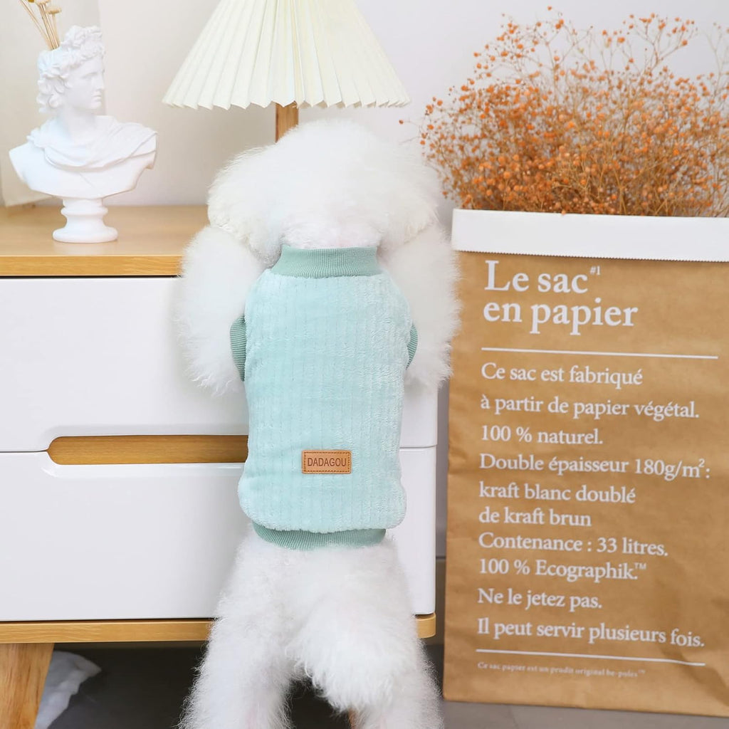 SMALLLEE_LUCKY_STORE Pet Ribbed Fleece Jumpers | PetNestUK