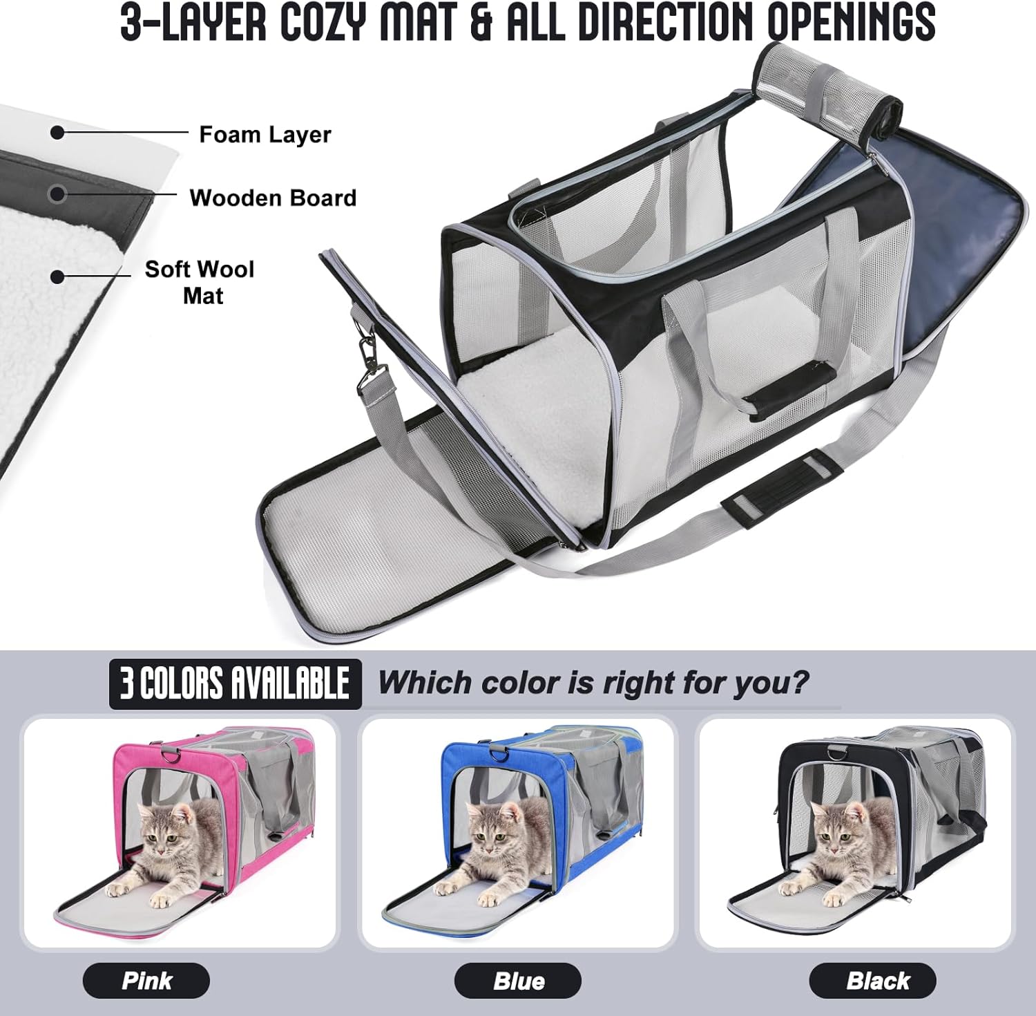 TIYOLAT Cat Carrier, Pet Carrier Airline | PetNestUK