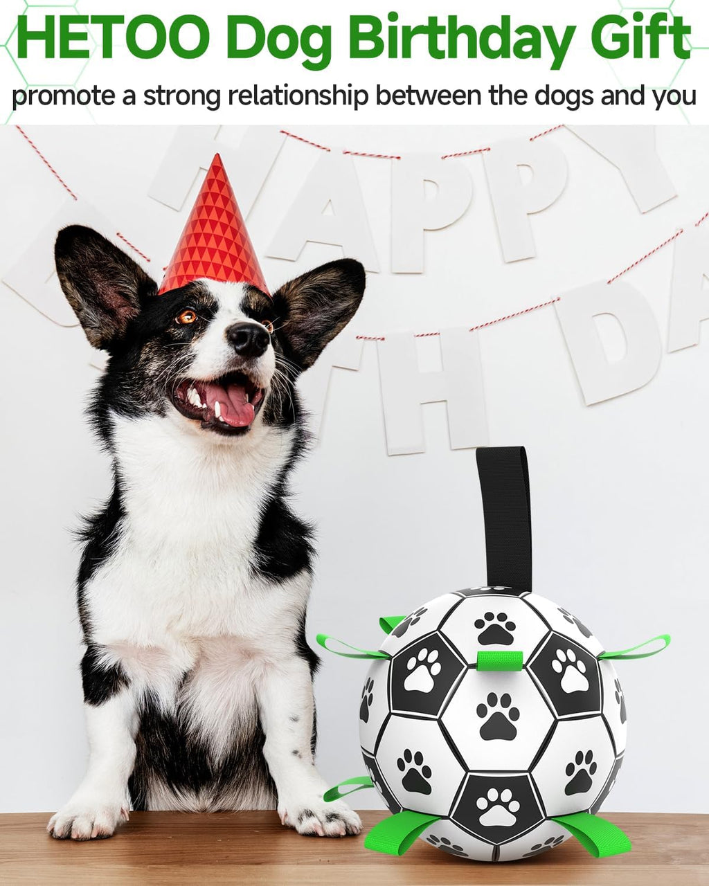 HETOO Interactive Dog Football Toys with Grab | PetNestUK