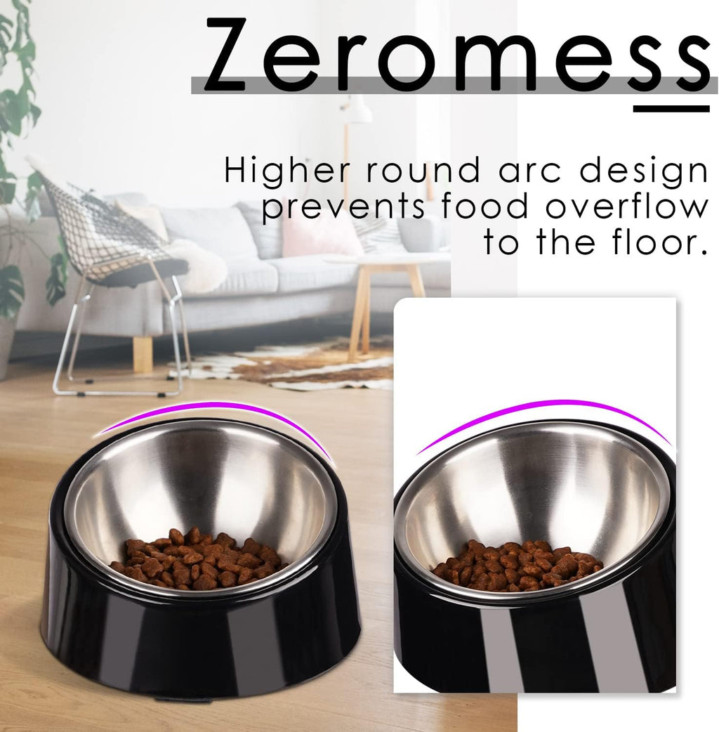 SuperDesign Slanted Stainless-Steel Pet Bowl