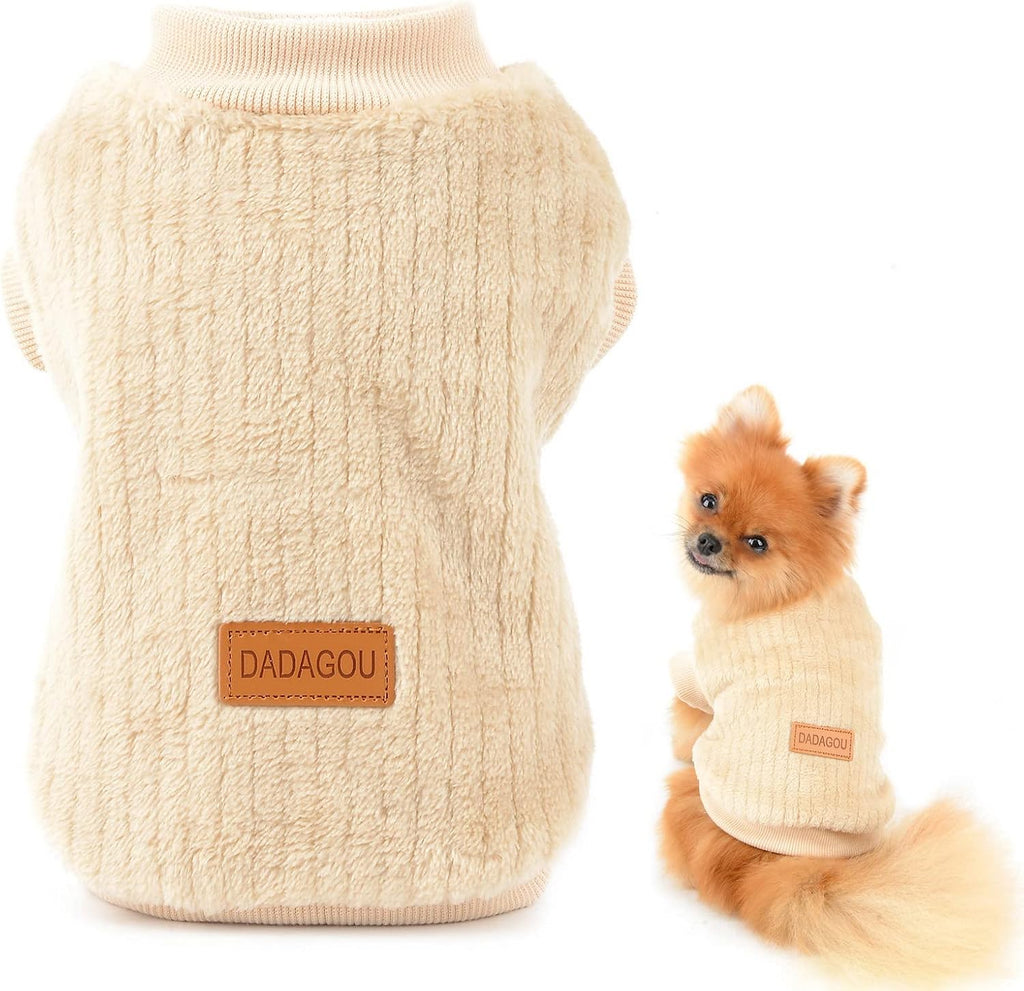 SMALLLEE_LUCKY_STORE Pet Ribbed Fleece Jumpers | PetNestUK