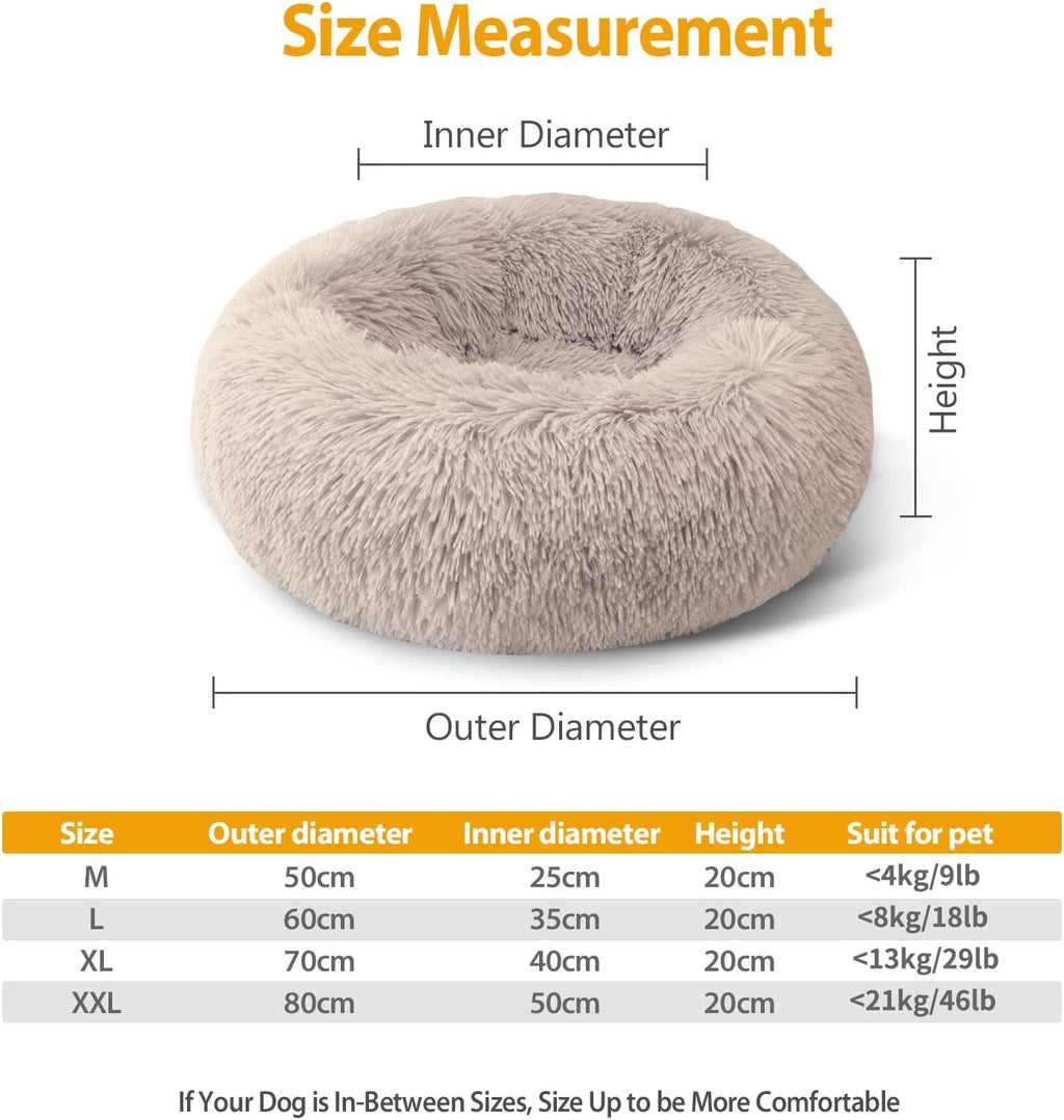 Enjamoy Plush Donut Dog Bed, Calming Round Dog | PetNestUK