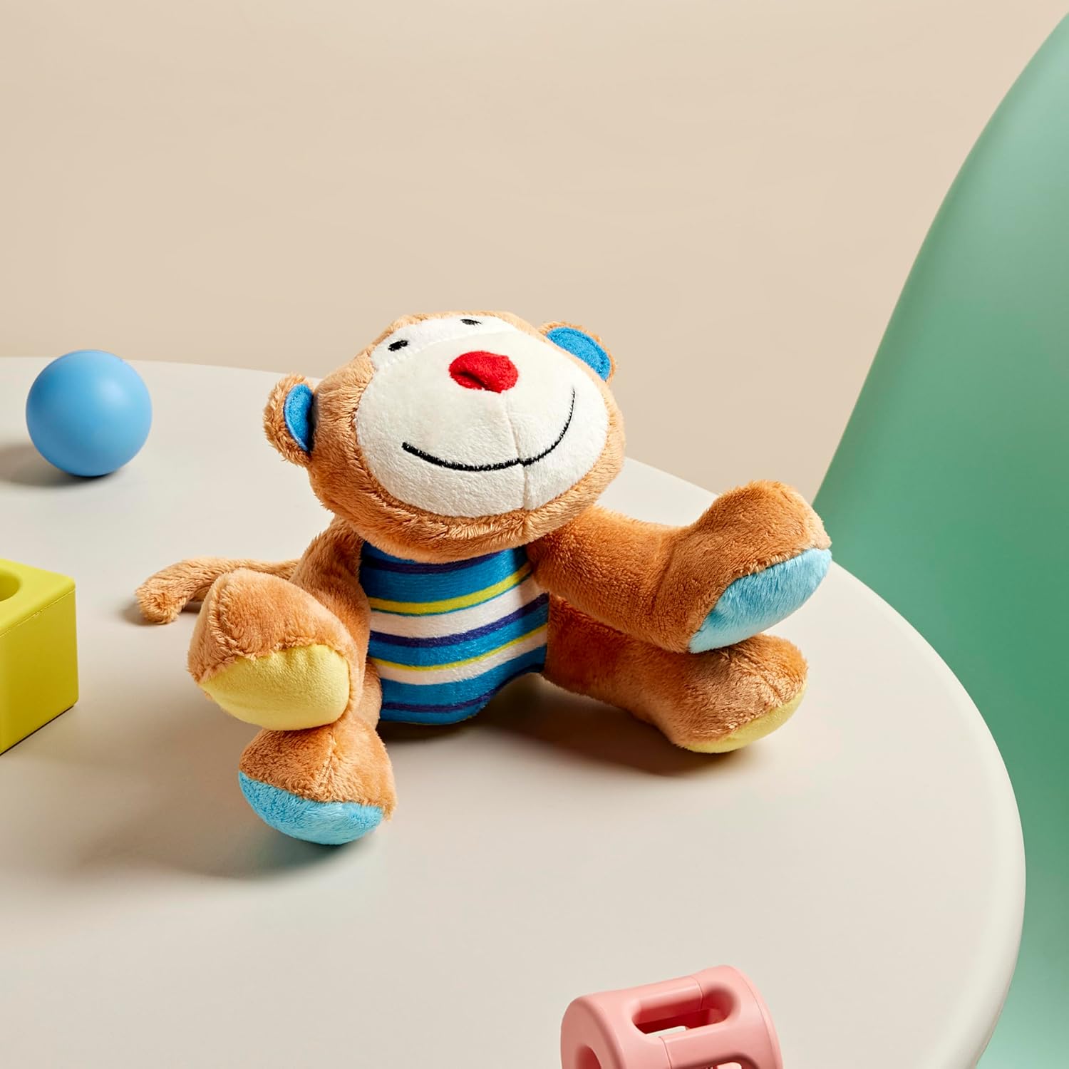 Rosewood Marvin Monkey Dog Toy, brown/tan/blue | PetNestUK