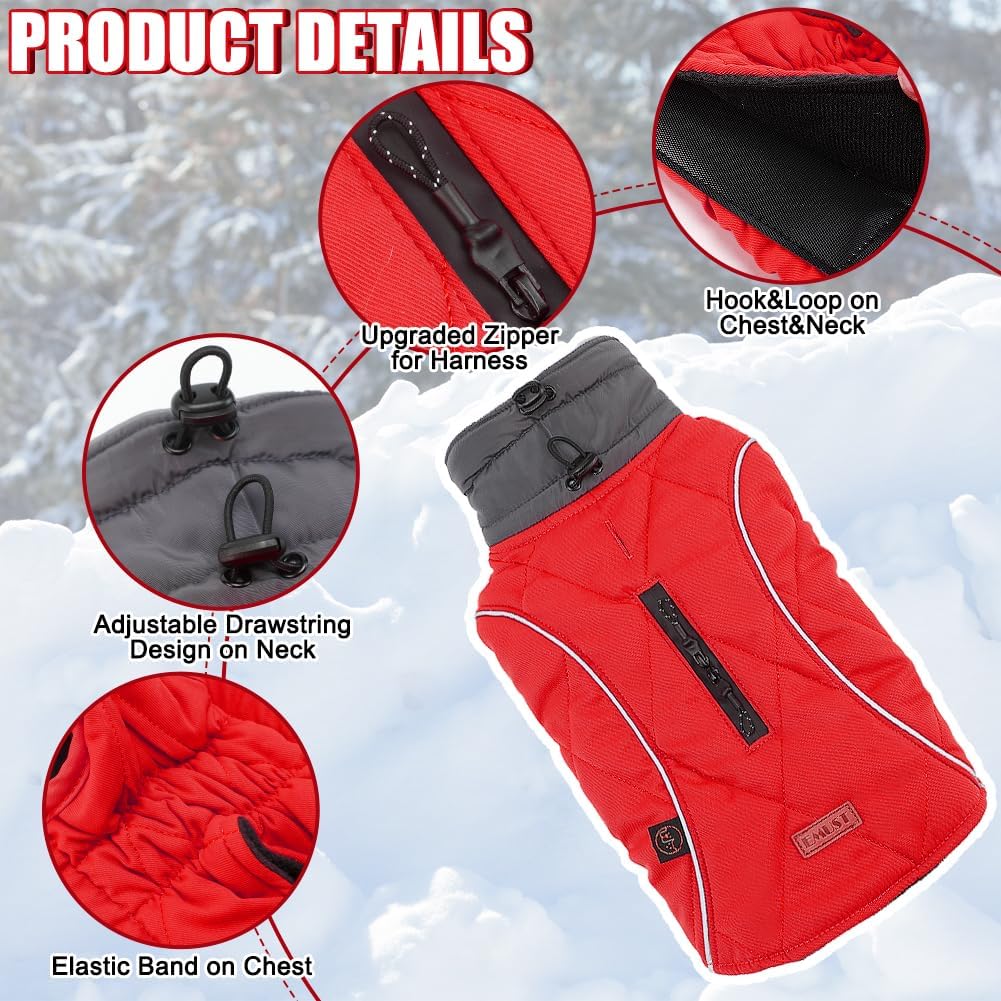 EMUST Winter Dog Coats, Fleece Dog Apparel for | PetNestUK