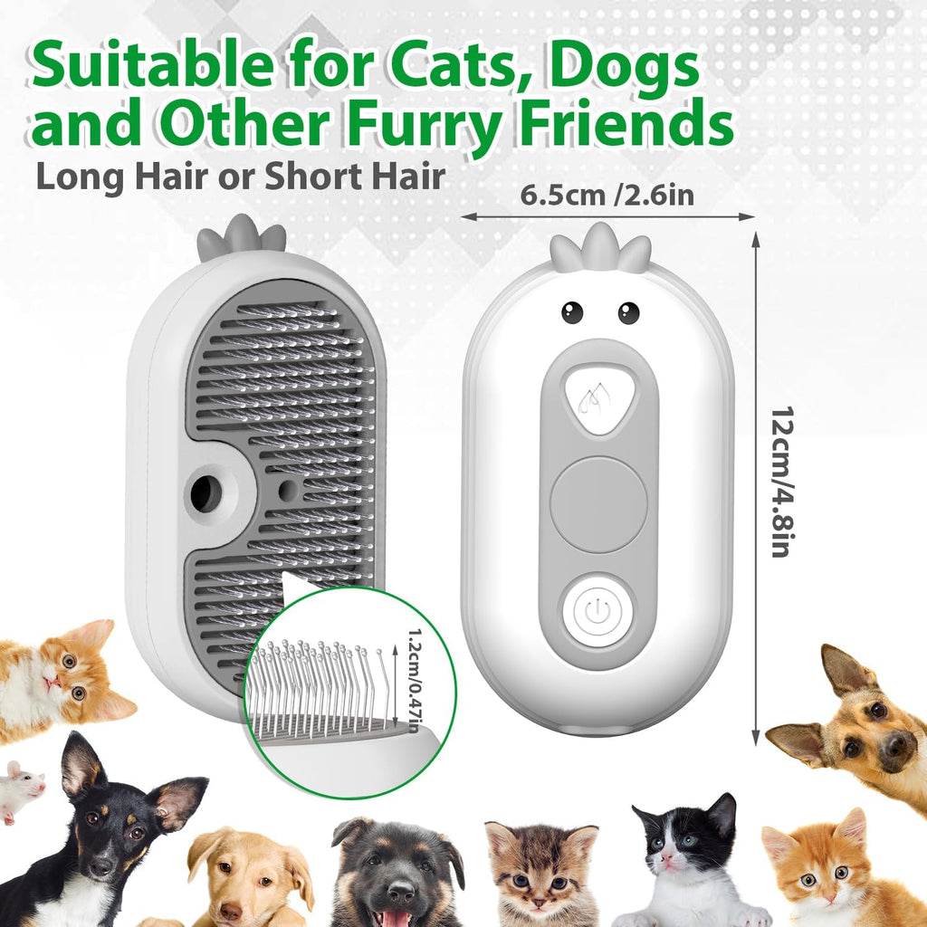 Cat Steam Brush with Release Button, | PetNestUK