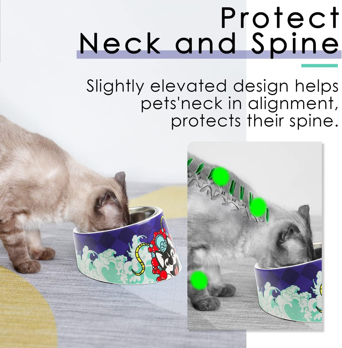 SuperDesign Slanted Stainless-Steel Pet Bowl