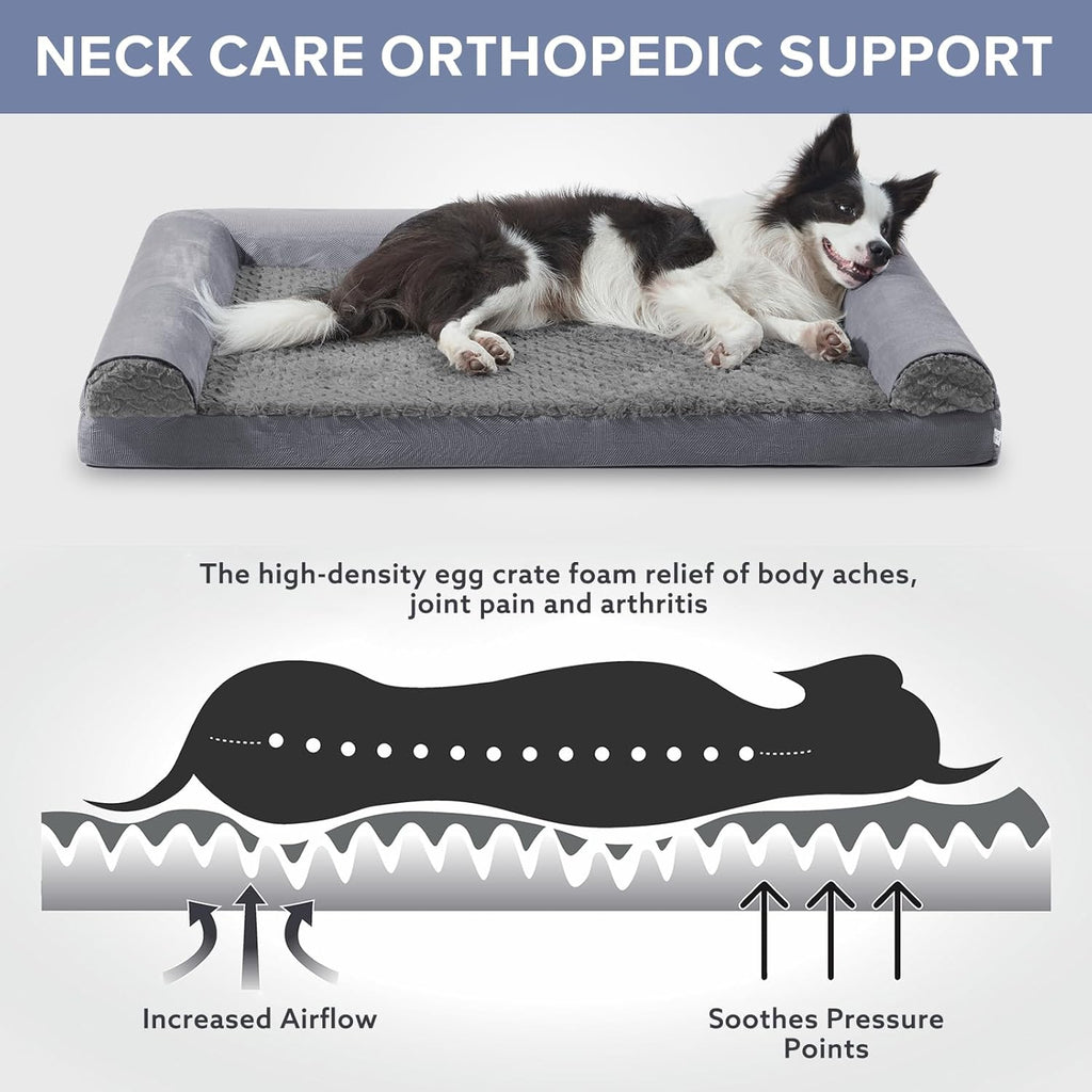 FURTIME Large Dog Bed(89 x 64cm), Orthopedic | PetNestUK