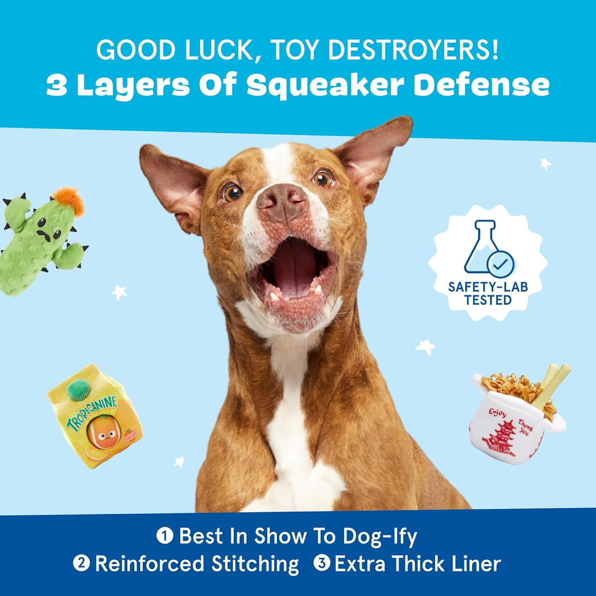 BarkBox Squeaky Plush Dog Toys