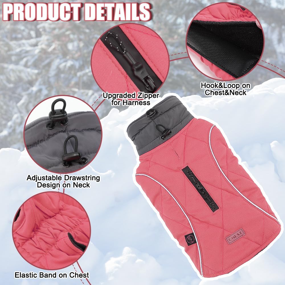 EMUST Winter Dog Coats, Fleece Dog Apparel for | PetNestUK