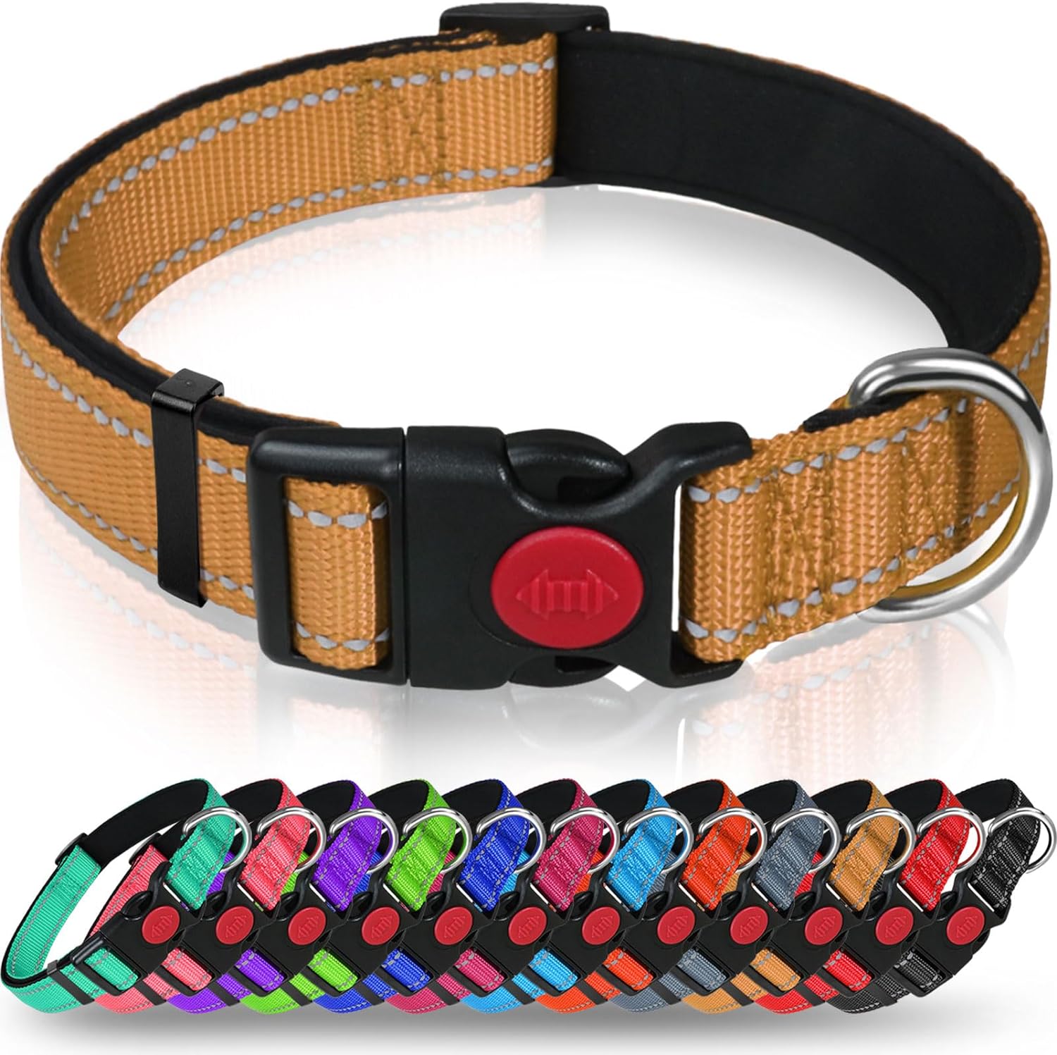 Taglory Reflective Nylon Dog Collar with Safety | PetNestUK