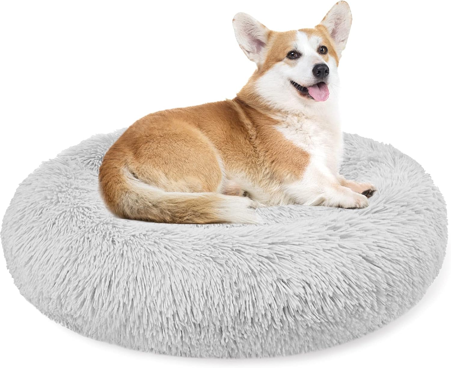 Enjamoy Plush Donut Dog Bed, Calming Round Dog | PetNestUK