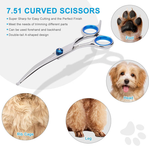 Bubuxy Curved Pet Grooming Scissors