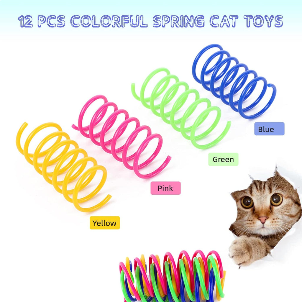 Petnice 12 Pcs Cat Colorful Springs Toys, Cat | PetNestUK