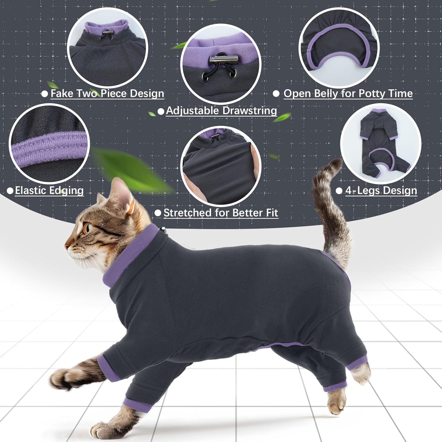 Cat Hair Sticky Onesie, Cat Soft Pajama Cat | PetNestUK