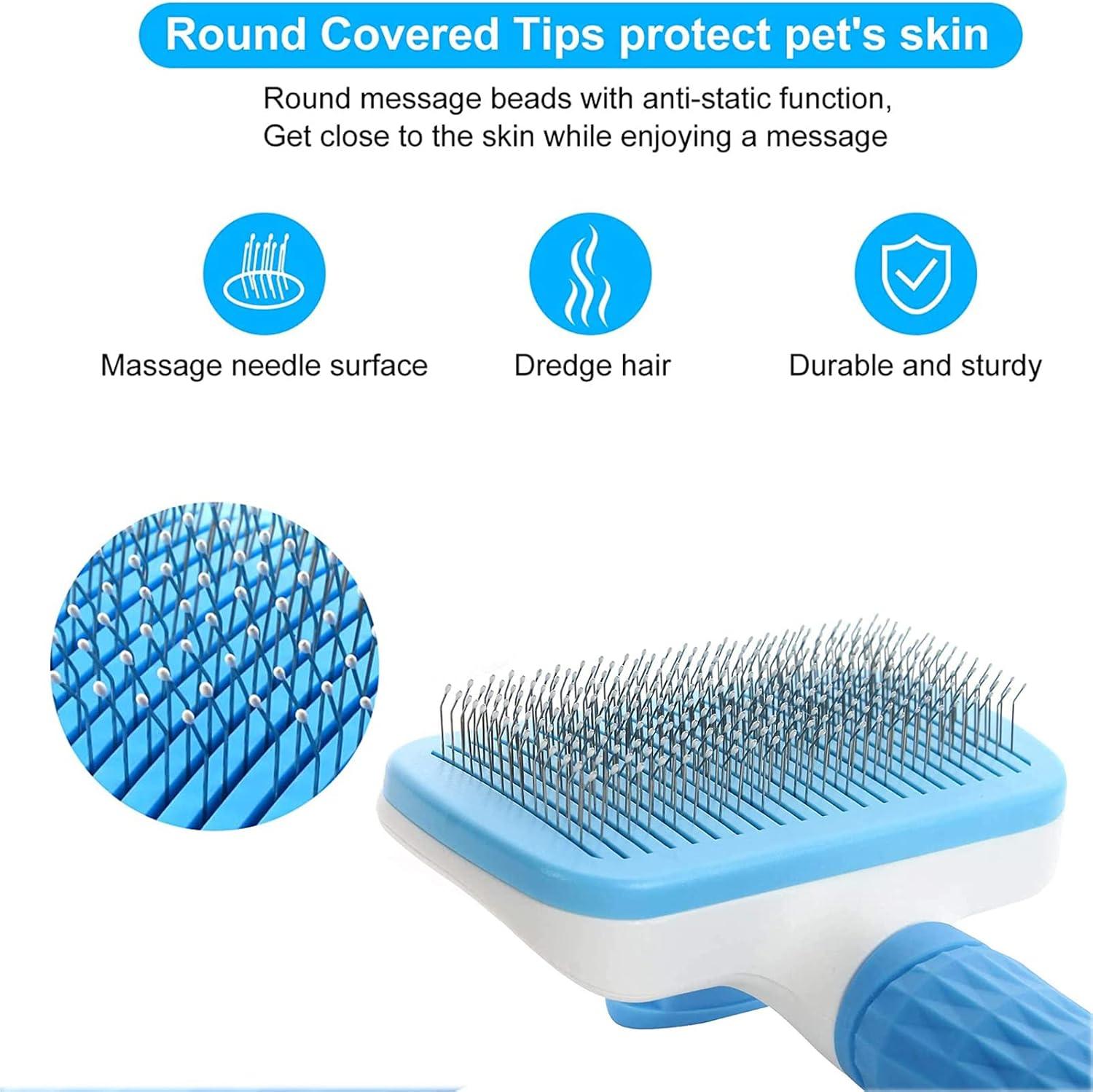 Dog Brush Cat Brush Grooming Comb,Self Cleaning | PetNestUK