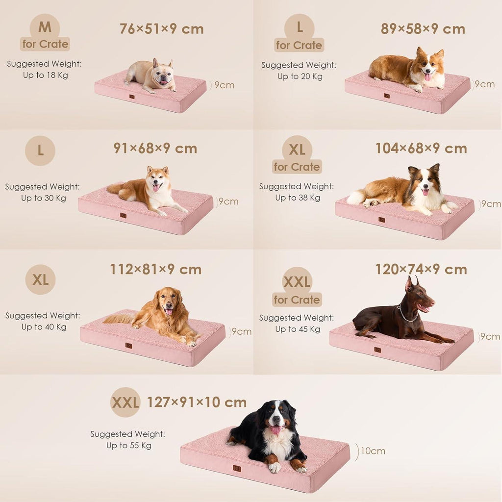 EHEYCIGA Foam Dog Mattress with Removable Cover