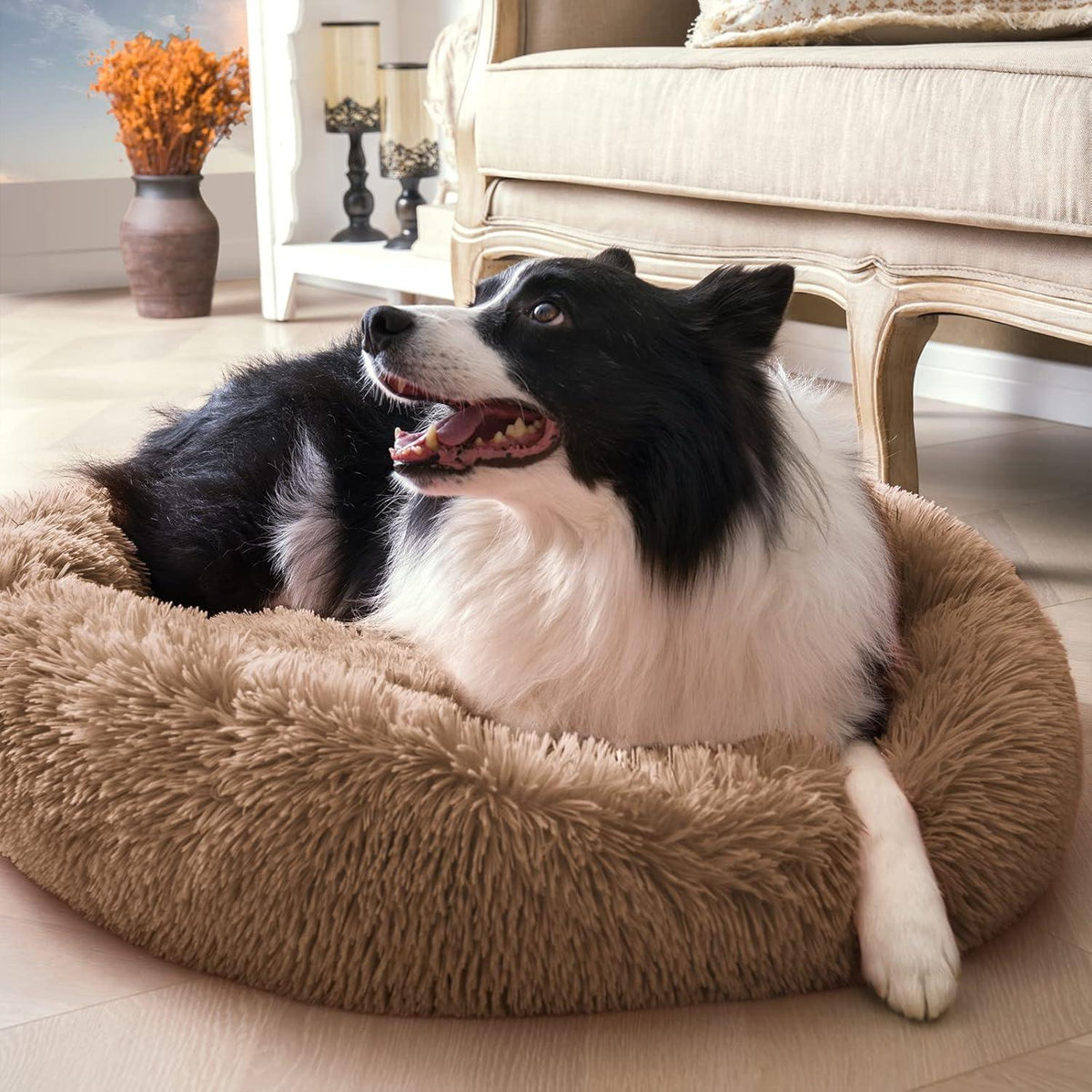 YOJOGEE Faux-Fur Donut Pet Bed