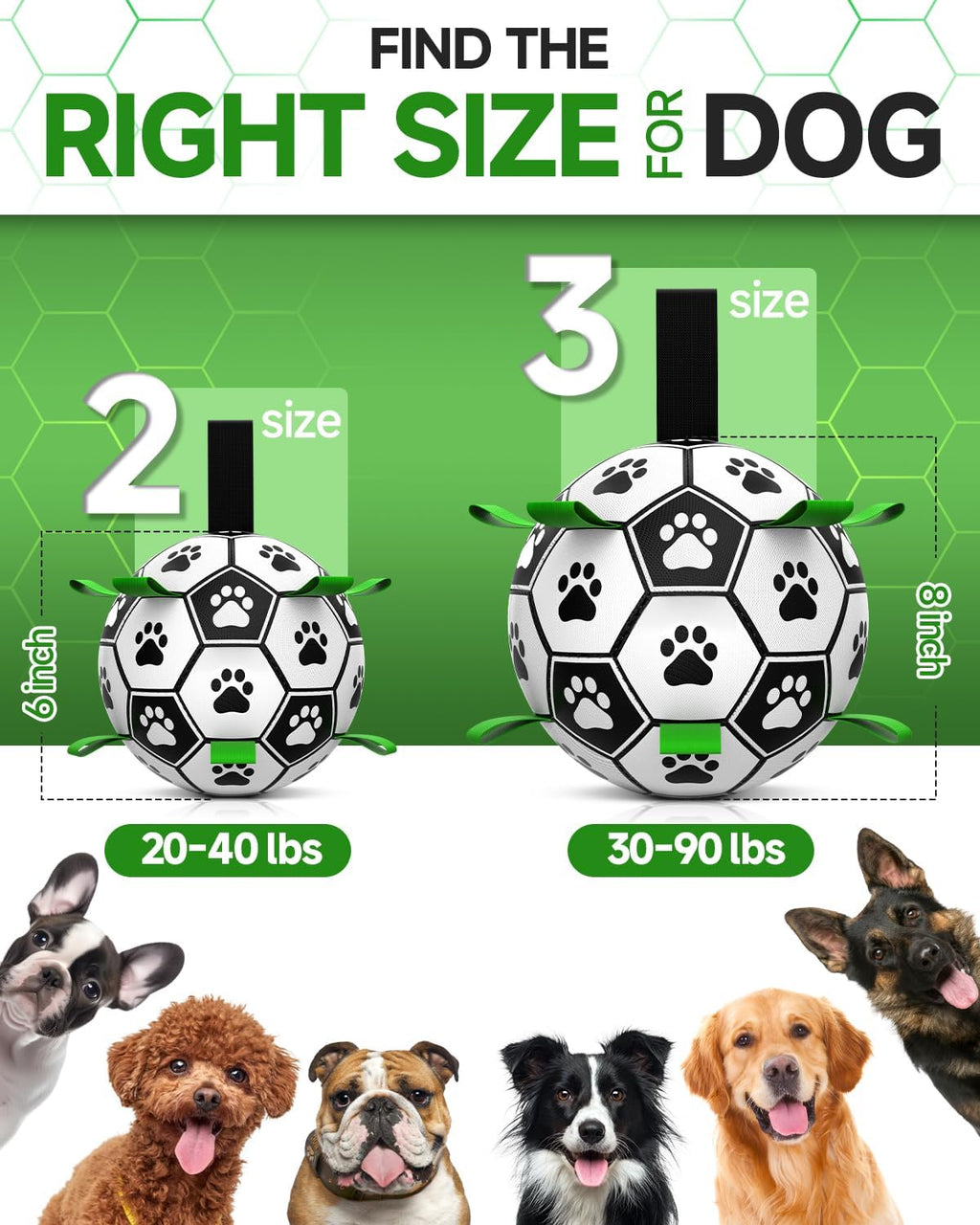 HETOO Interactive Dog Football Toys with Grab | PetNestUK