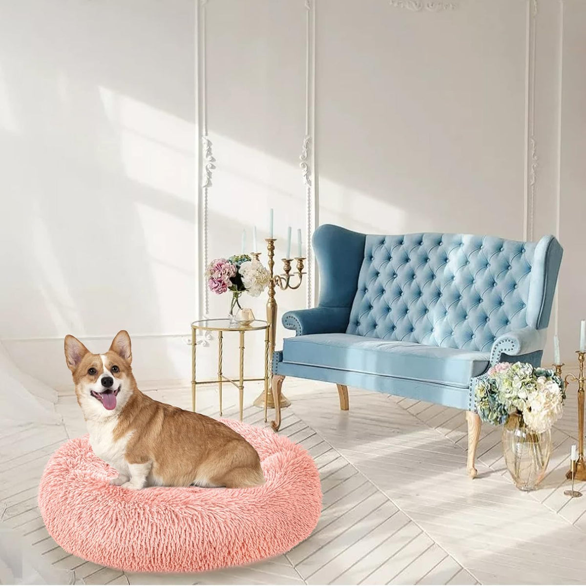 Enjamoy Plush Donut Pet Bed