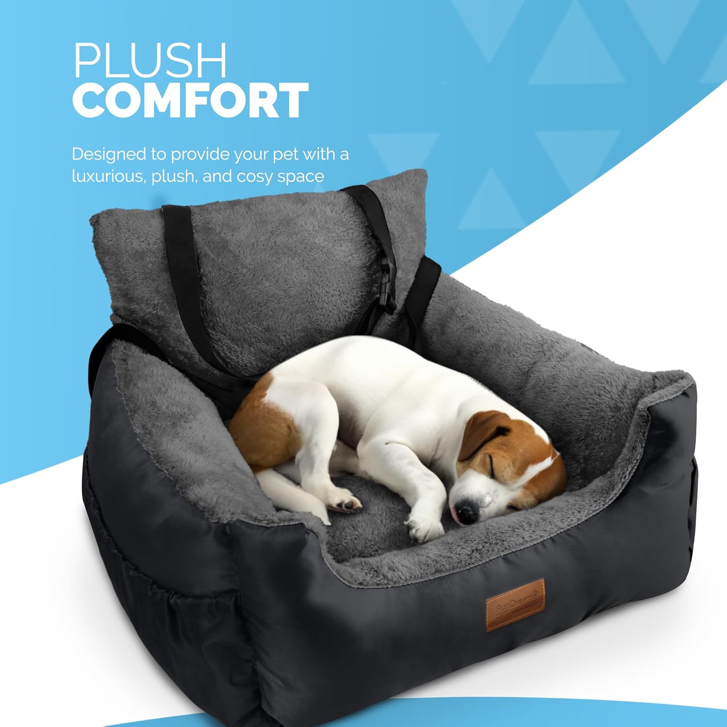 Furdreams Dog Car Seat Plush & Cosy Pet Car | PetNestUK