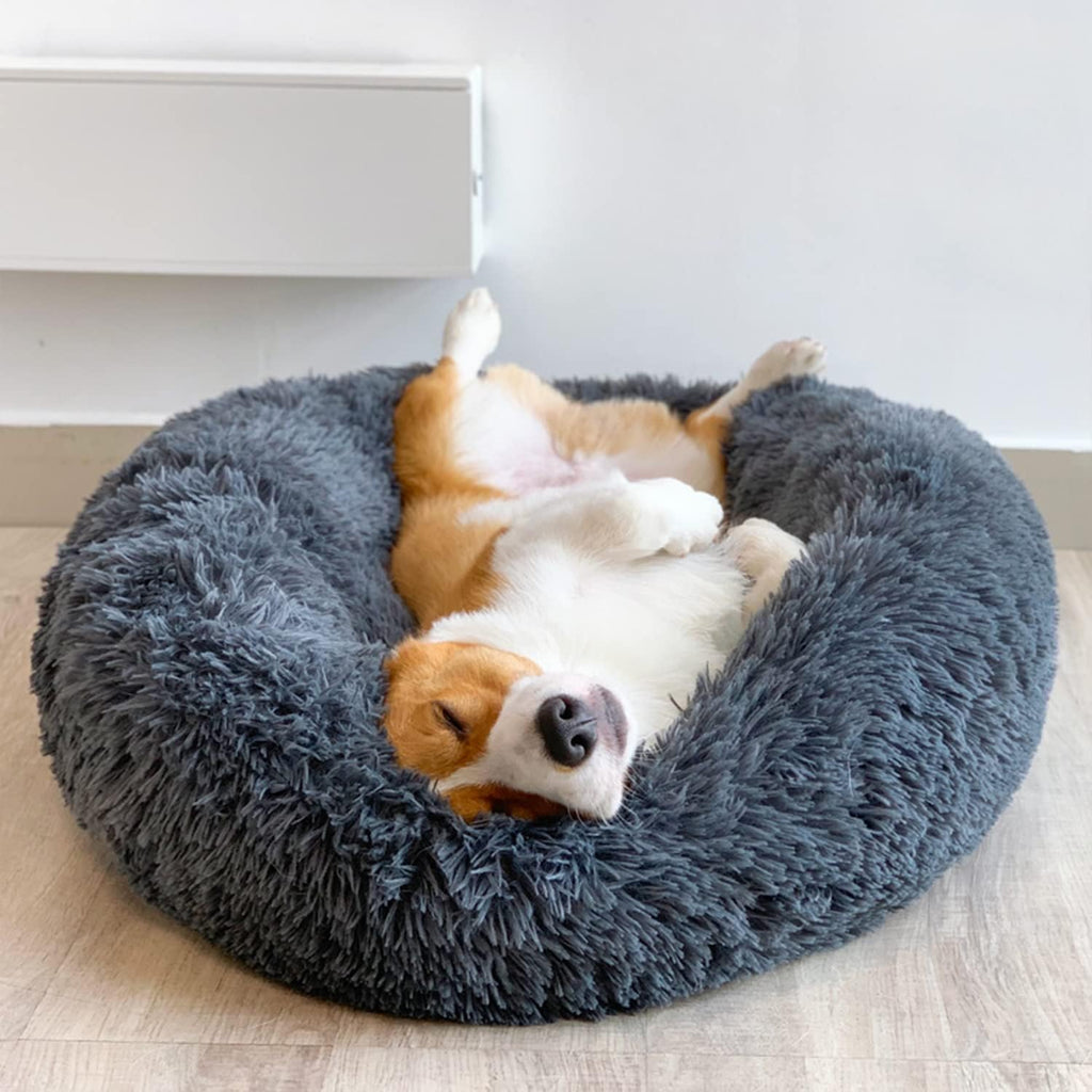 UUEMB 50cm Calming Dog Cat Bed, Plush Donut Pets | PetNestUK