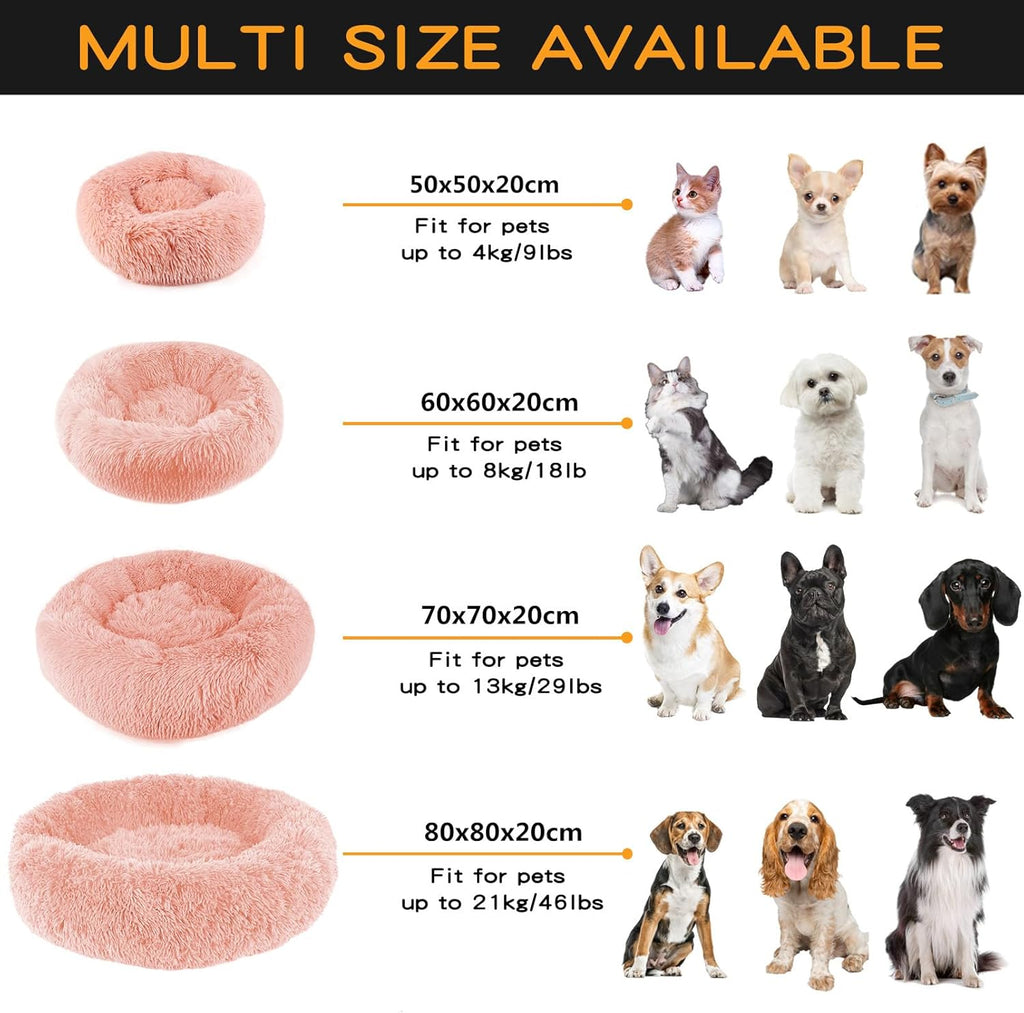 Enjamoy Plush Donut Dog Bed, Calming Round Dog | PetNestUK