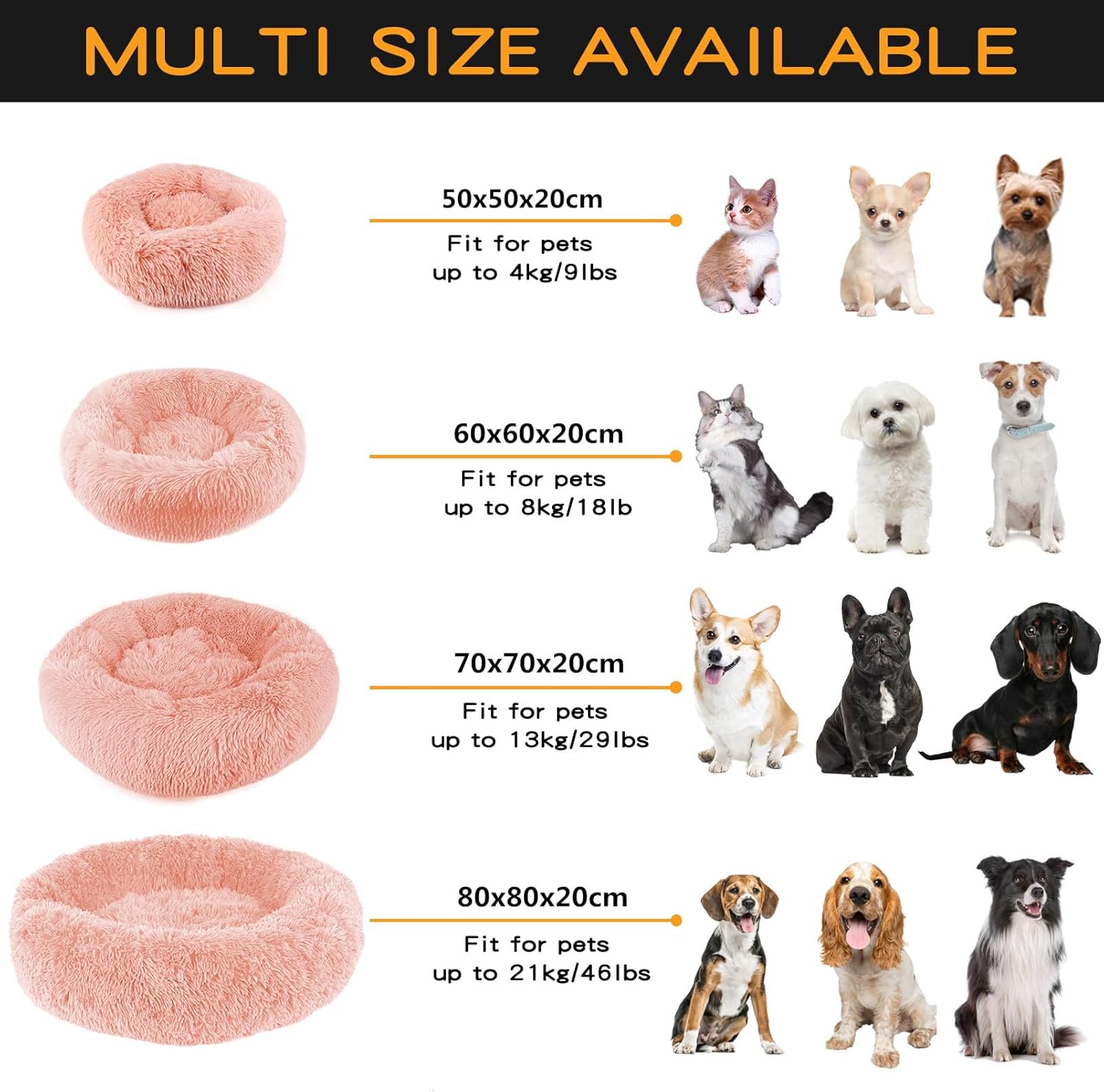 Enjamoy Plush Donut Dog Bed, Calming Round Dog | PetNestUK
