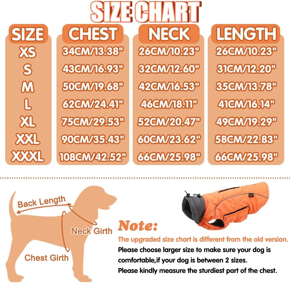 EMUST Winter Dog Coats, Fleece Dog Apparel for | PetNestUK