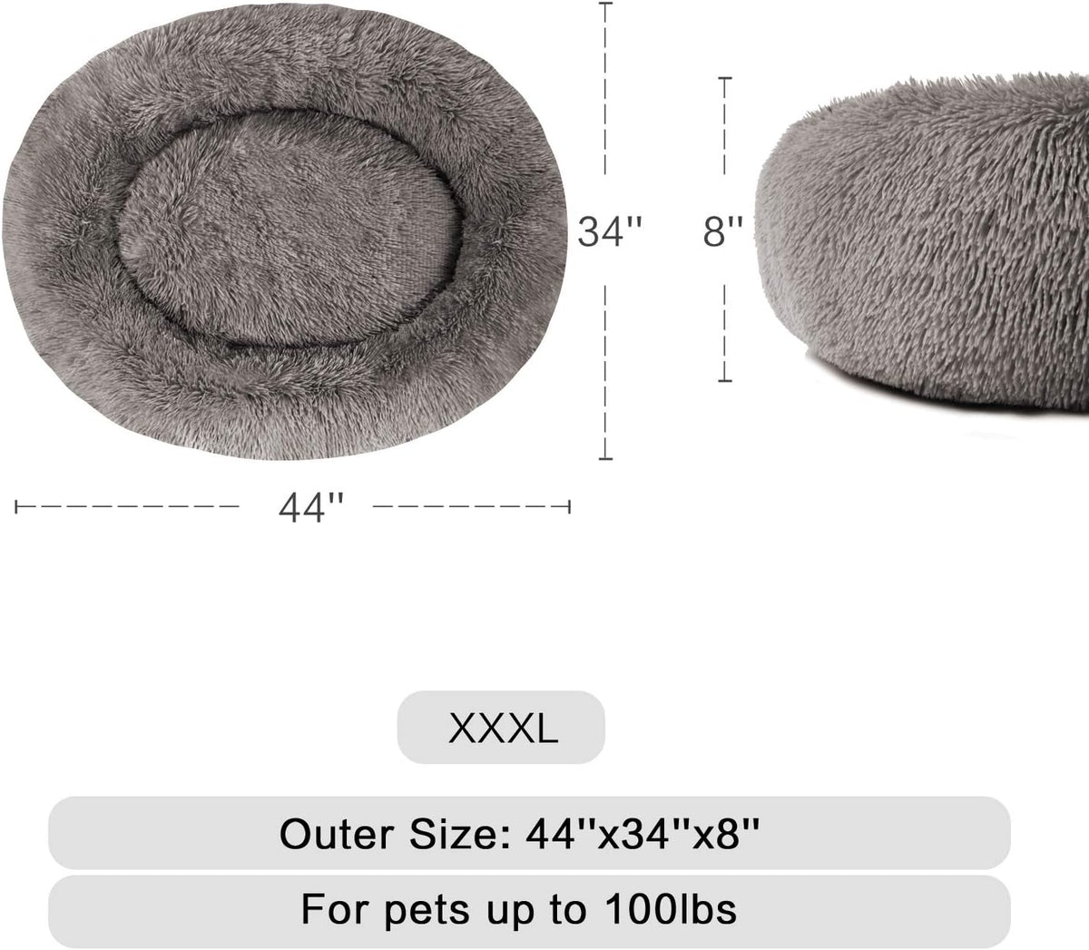 MFOX Faux-Fur Donut Pet Bed