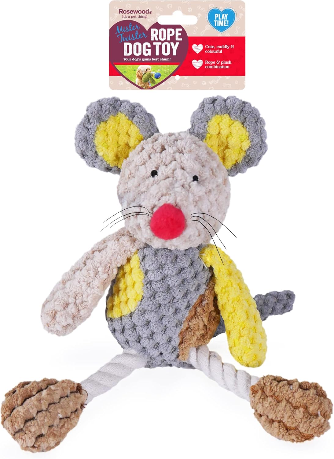 Rosewood Marvin Monkey Dog Toy, brown/tan/blue | PetNestUK